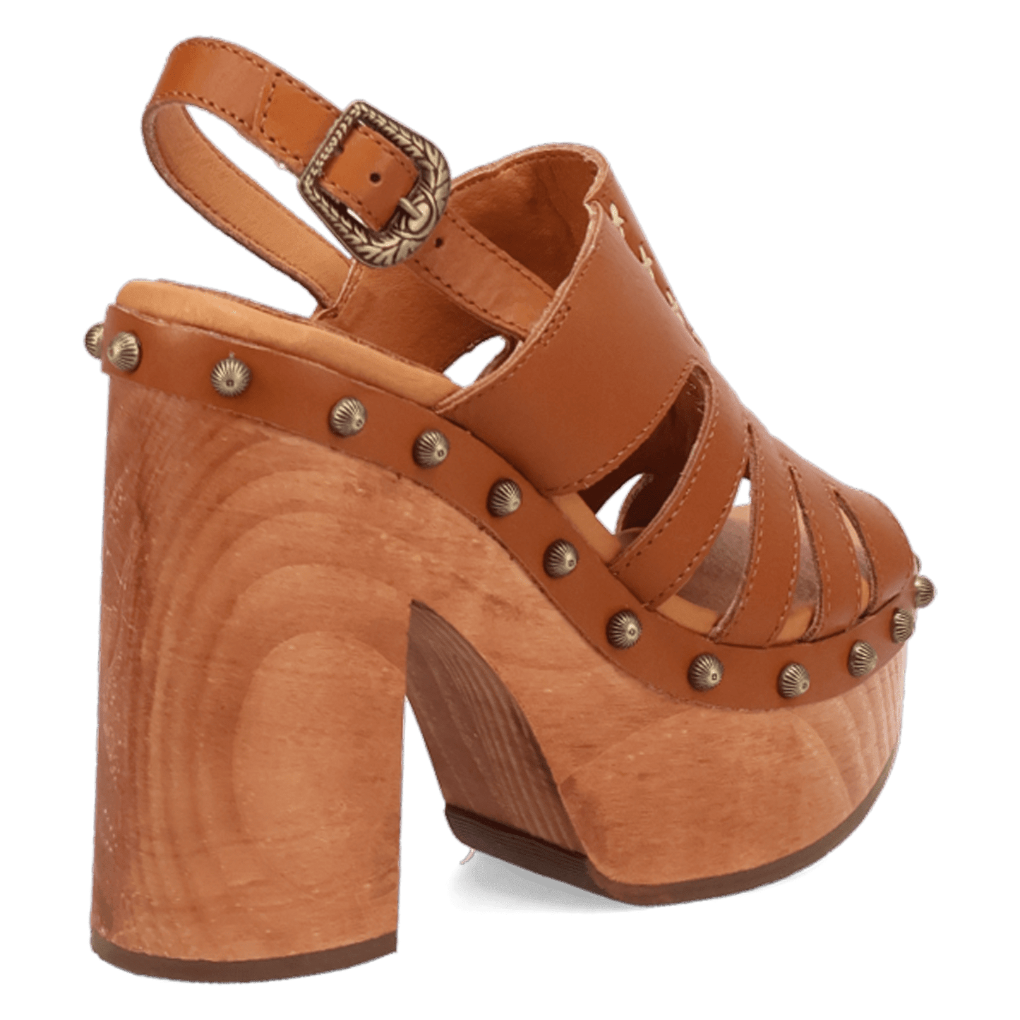 PRODUCT SHOT GEMA WOODEN SANDAL AT 315 DEGREE ANGLE