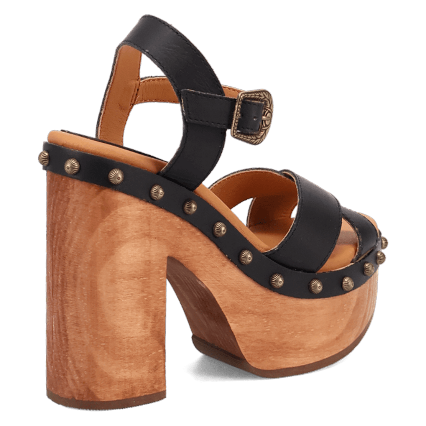 PRODUCT SHOT LOTUS WOODEN SANDAL AT 315 DEGREE ANGLE