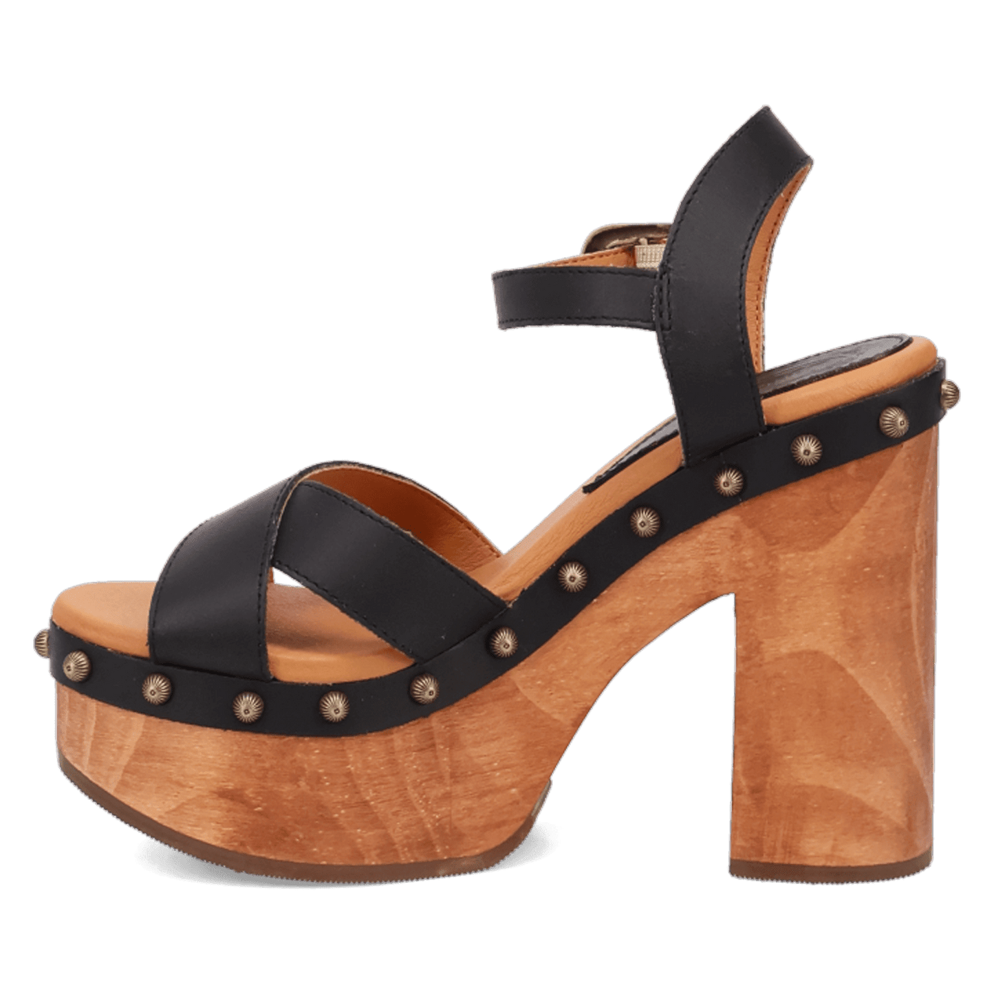PRODUCT SHOT LOTUS WOODEN SANDAL AT 135 DEGREE OUTSIDE ANGLE