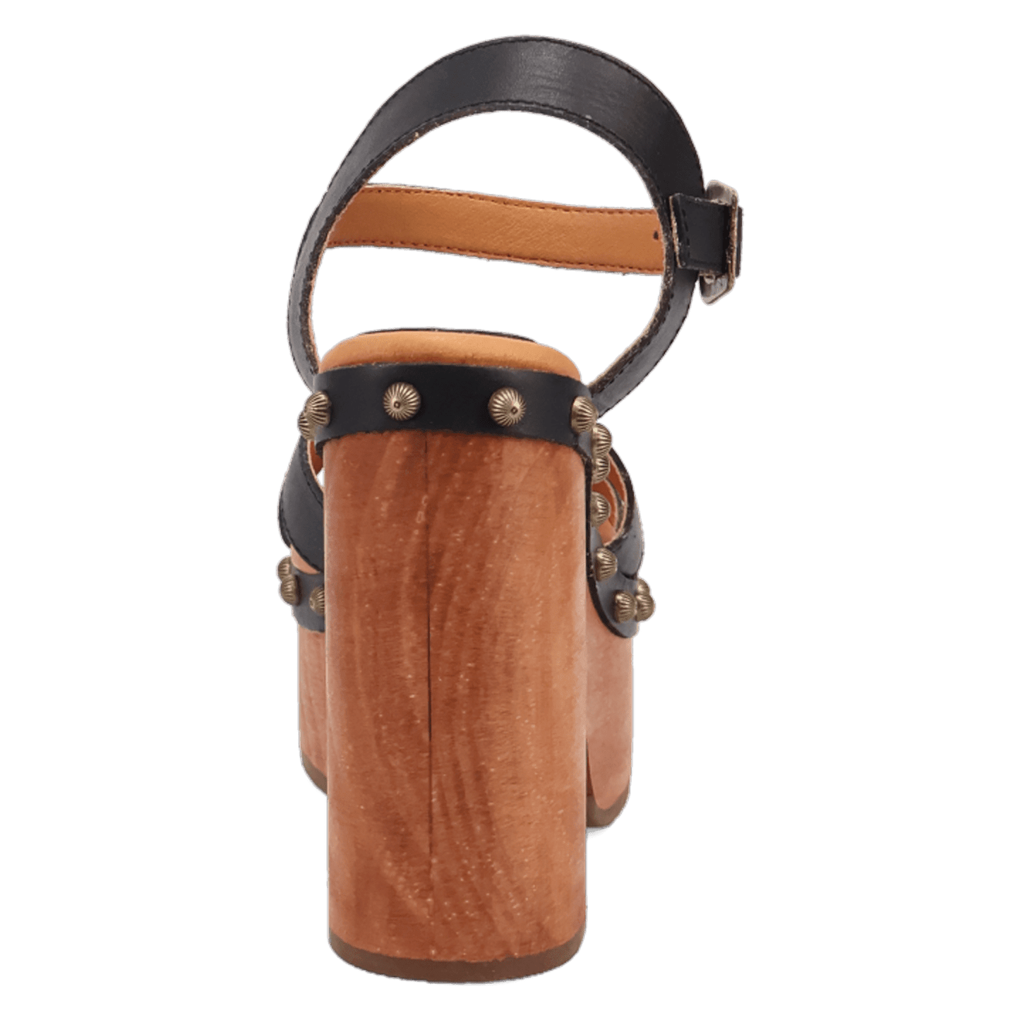 PRODUCT SHOT LOTUS WOODEN SANDAL AT 180 DEGREE BACK ANGLE