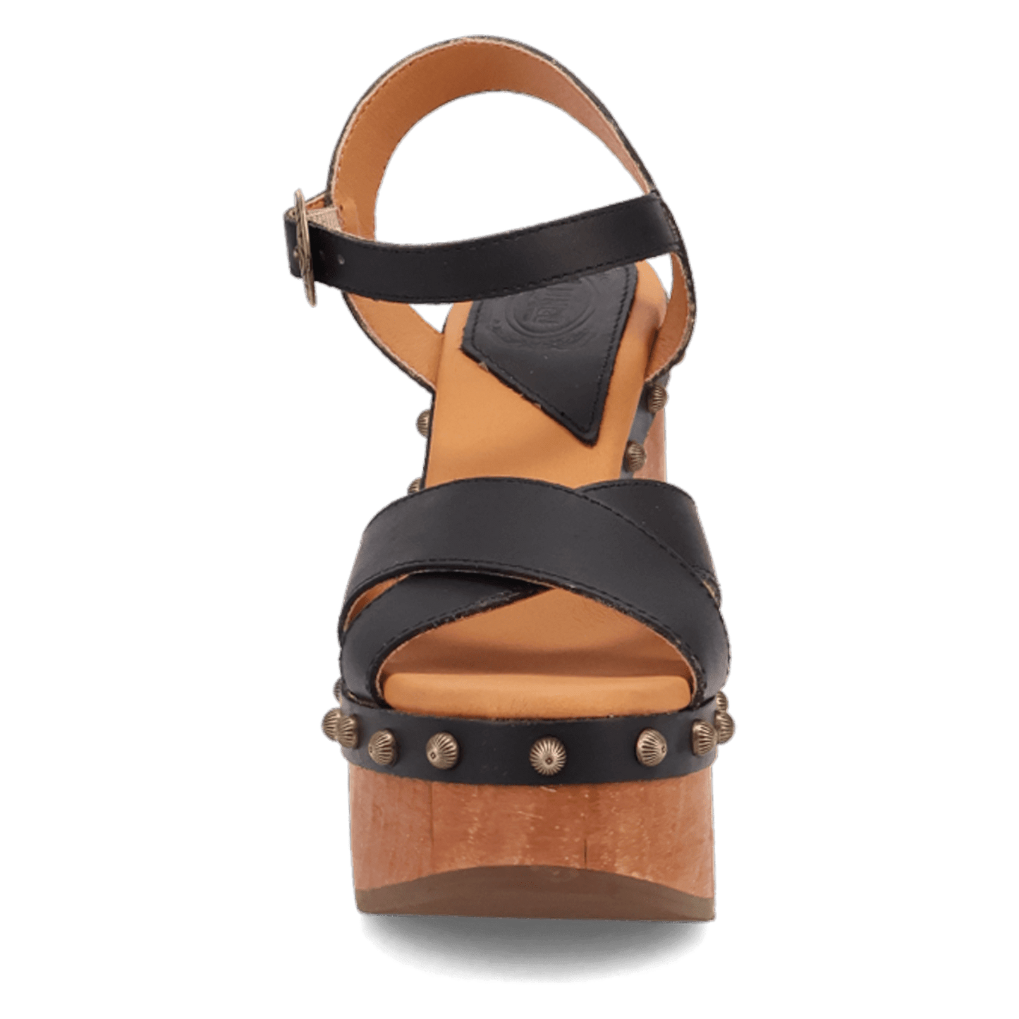 PRODUCT SHOT LOTUS WOODEN SANDAL AT FRONT ANGLE