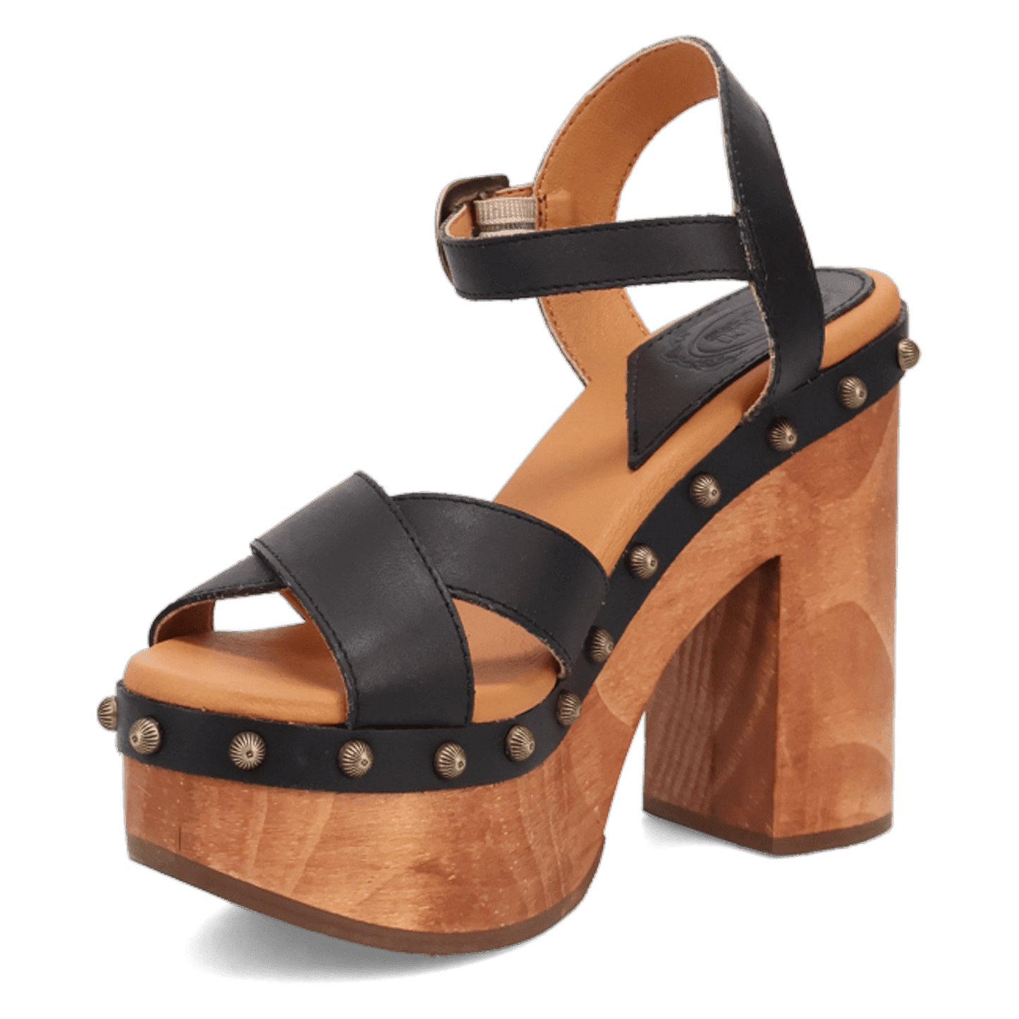 PRODUCT SHOT LOTUS WOODEN SANDAL AT 225 DEGREE ANGLE
