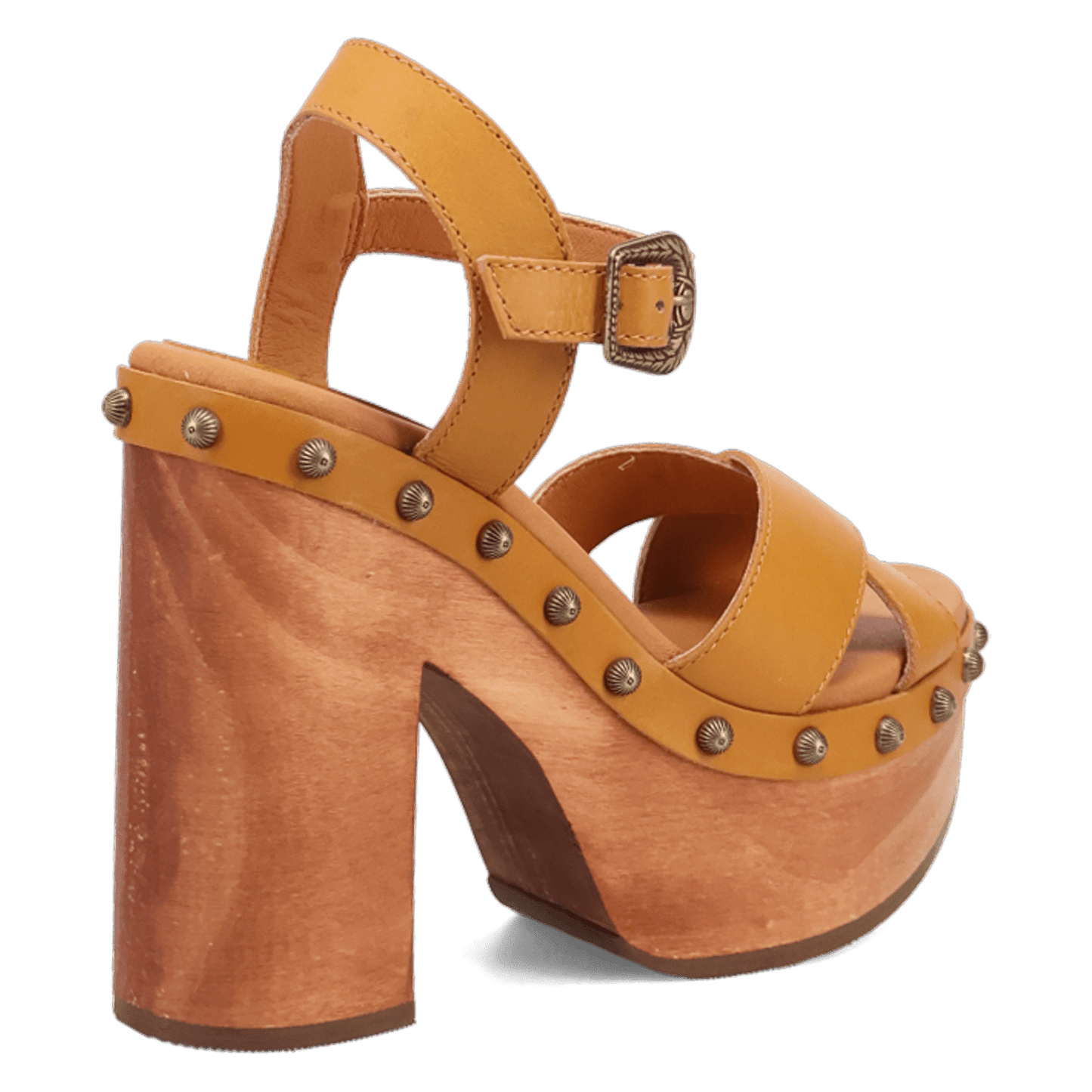 PRODUCT SHOT LOTUS WOODEN SANDAL AT 315 DEGREE ANGLE