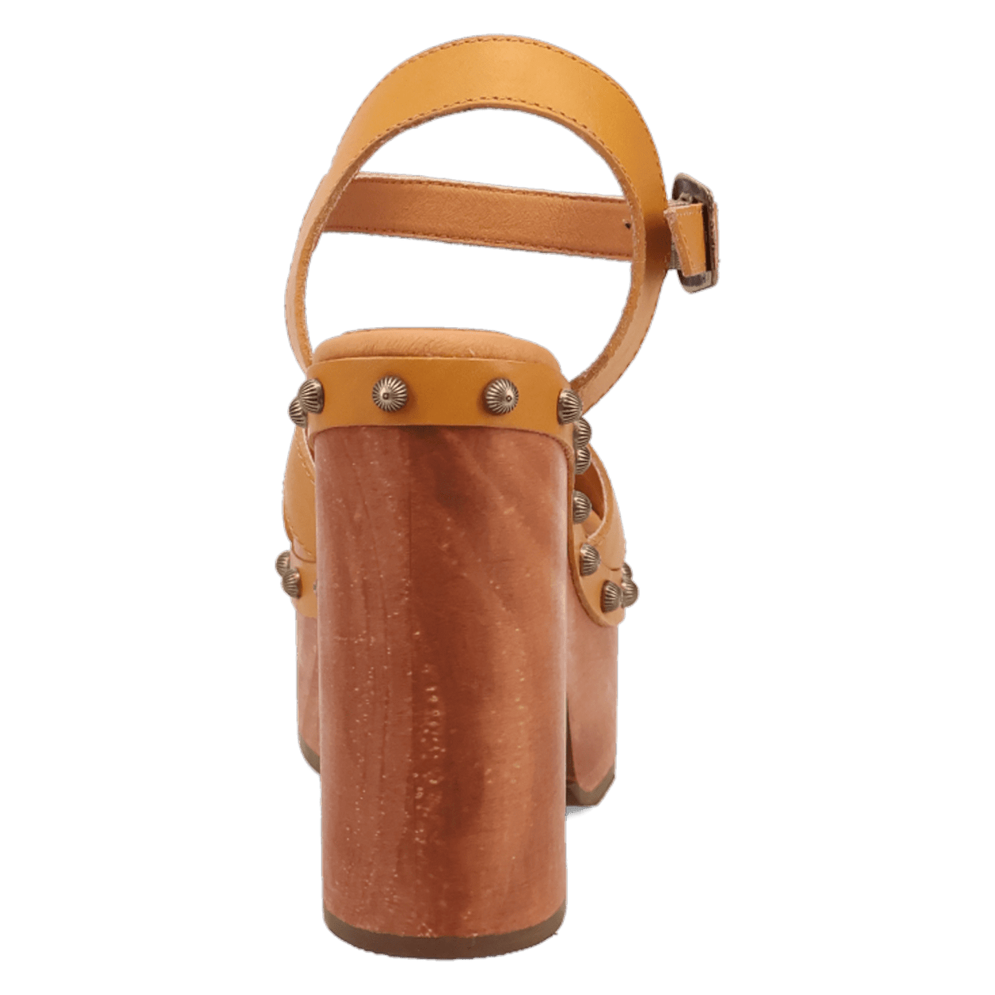 PRODUCT SHOT LOTUS WOODEN SANDAL AT 180 DEGREE BACK ANGLE