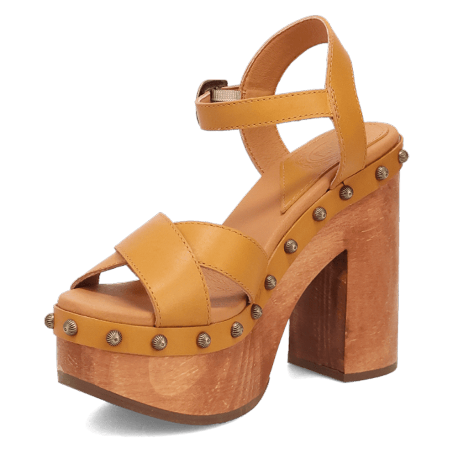 PRODUCT SHOT LOTUS WOODEN SANDAL AT 225 DEGREE ANGLE