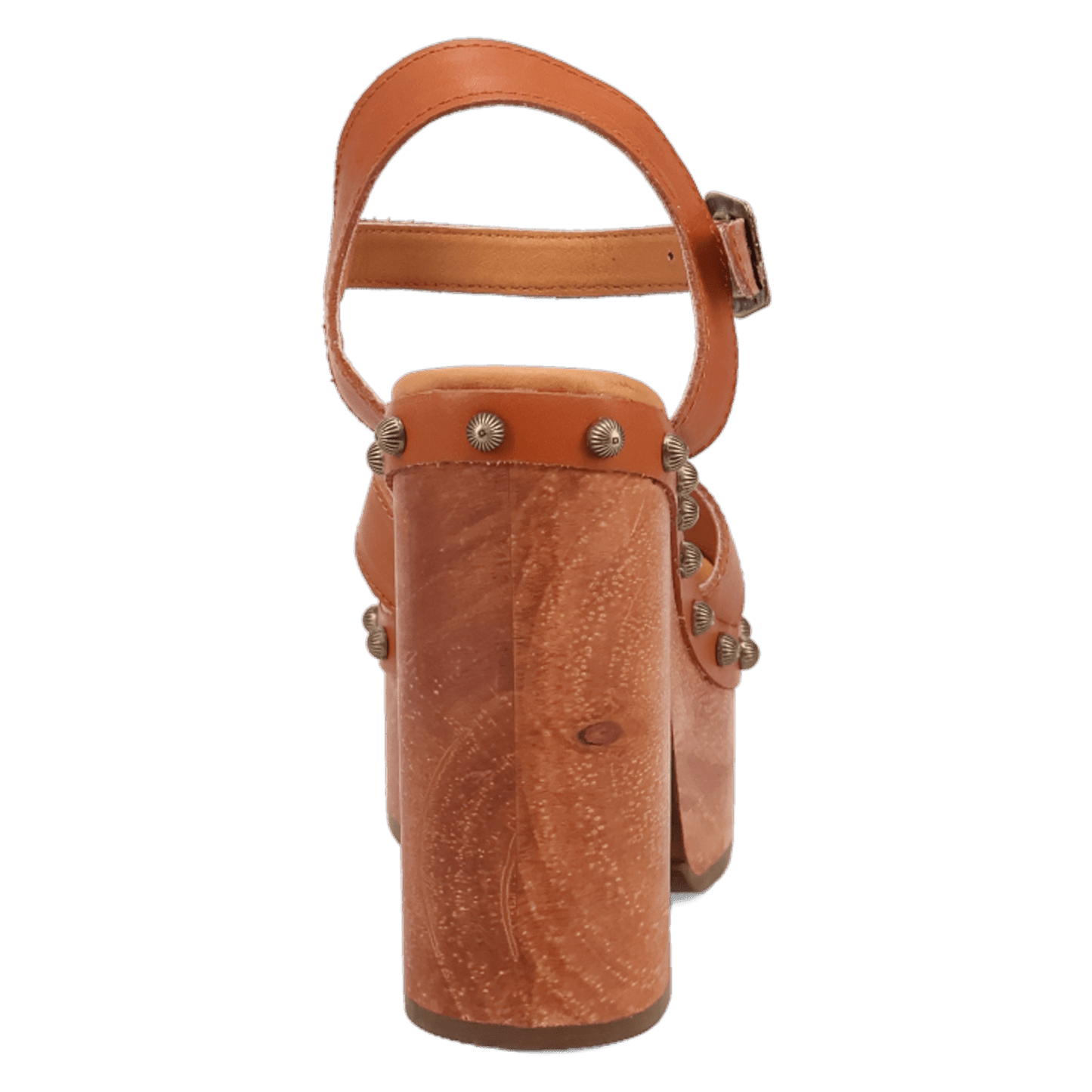 PRODUCT SHOT LOTUS WOODEN SANDAL AT 180 DEGREE BACK ANGLE