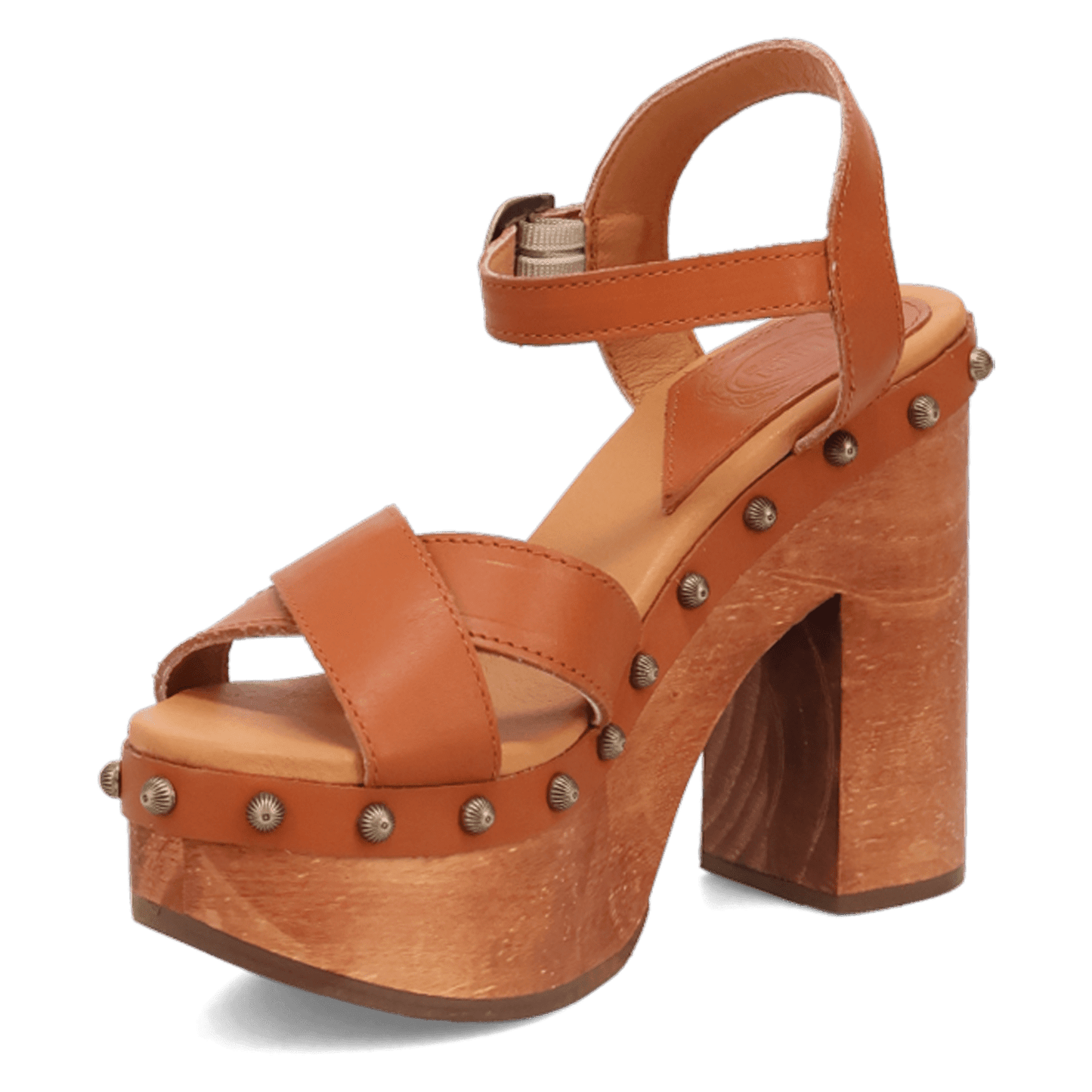 PRODUCT SHOT LOTUS WOODEN SANDAL AT 225 DEGREE ANGLE