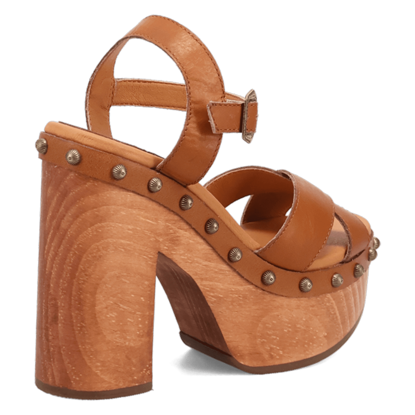 PRODUCT SHOT LOTUS WOODEN SANDAL AT 315 DEGREE ANGLE