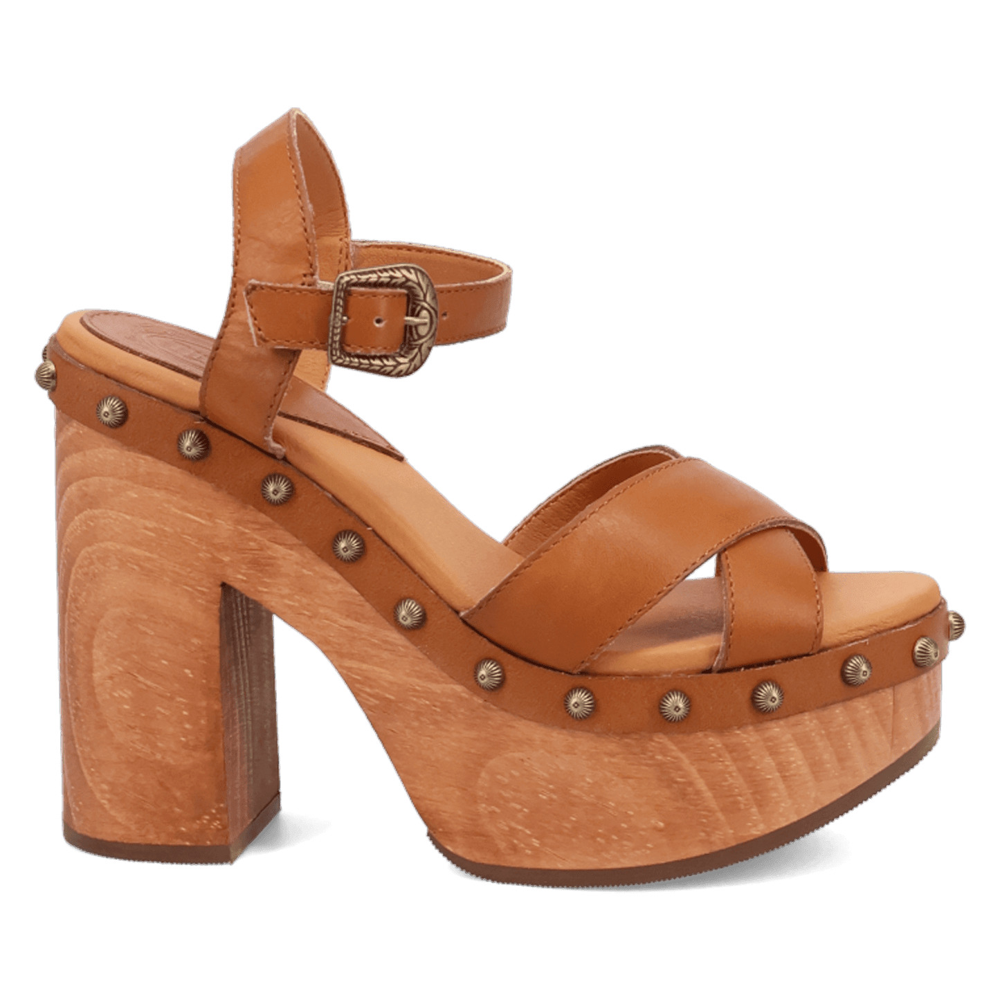 PRODUCT SHOT LOTUS WOODEN SANDAL AT 90 DEGREE INSIDE ANGLE