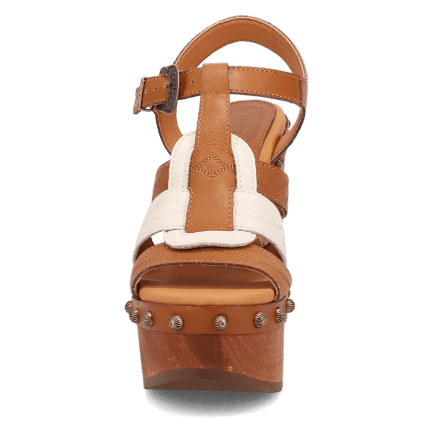 PRODUCT SHOT COSMO WOODEN SANDAL AT FRONT ANGLE
