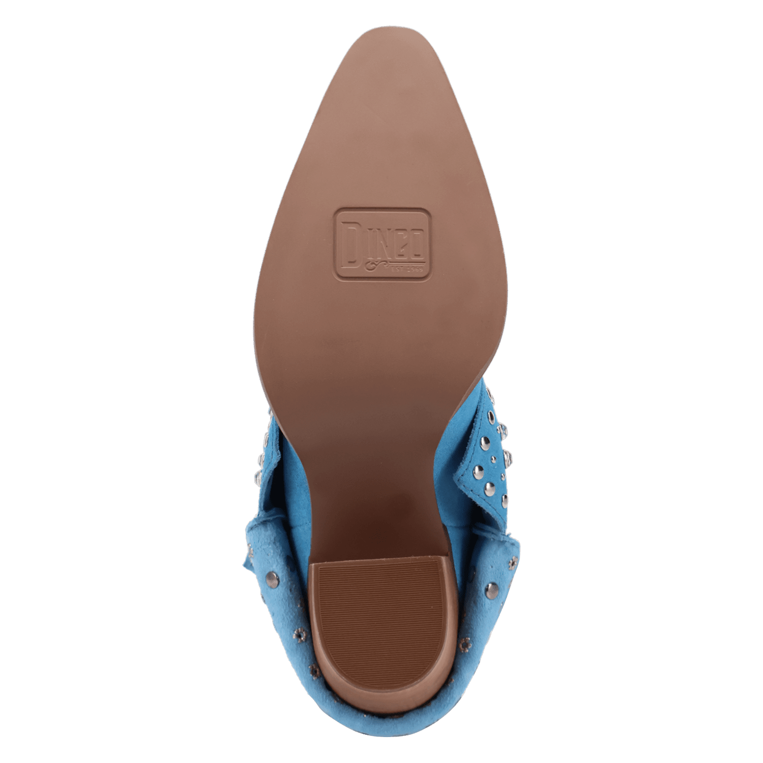 PRODUCT SHOT HOWDY HONEY SUEDE LEATHER BOOT AT OUTSOLE ANGLE