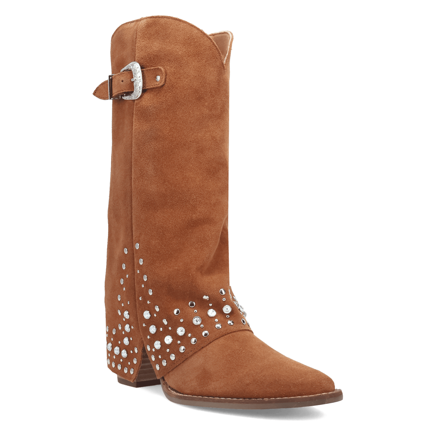 PRODUCT SHOT HOWDY HONEY SUEDE LEATHER BOOT AT 45 DEGREE ANGLE