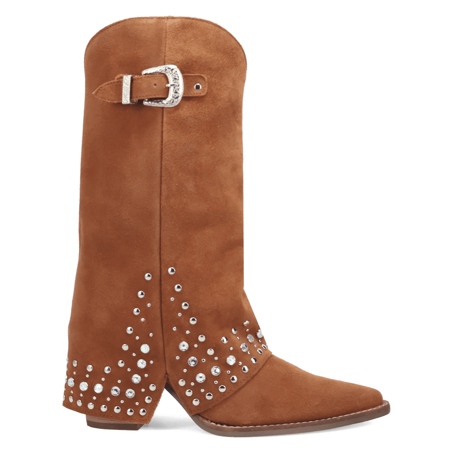 PRODUCT SHOT HOWDY HONEY SUEDE LEATHER BOOT AT 90 DEGREE INSIDE ANGLE