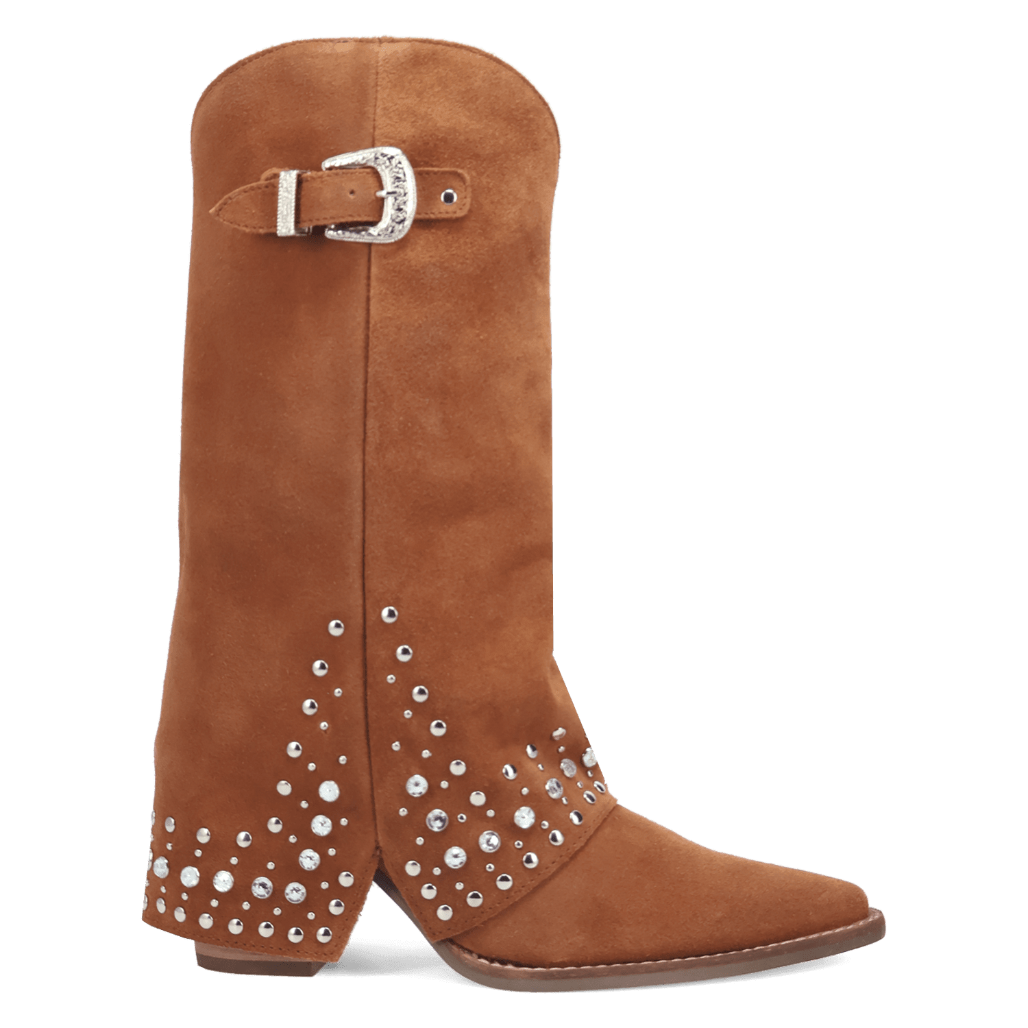 PRODUCT SHOT HOWDY HONEY SUEDE LEATHER BOOT AT 90 DEGREE INSIDE ANGLE