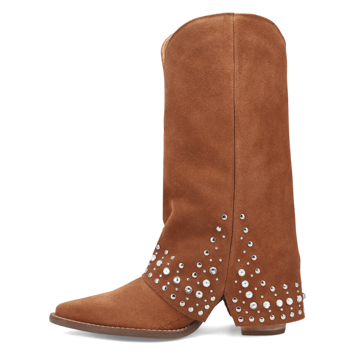 PRODUCT SHOT HOWDY HONEY SUEDE LEATHER BOOT AT 135 DEGREE OUTSIDE ANGLE