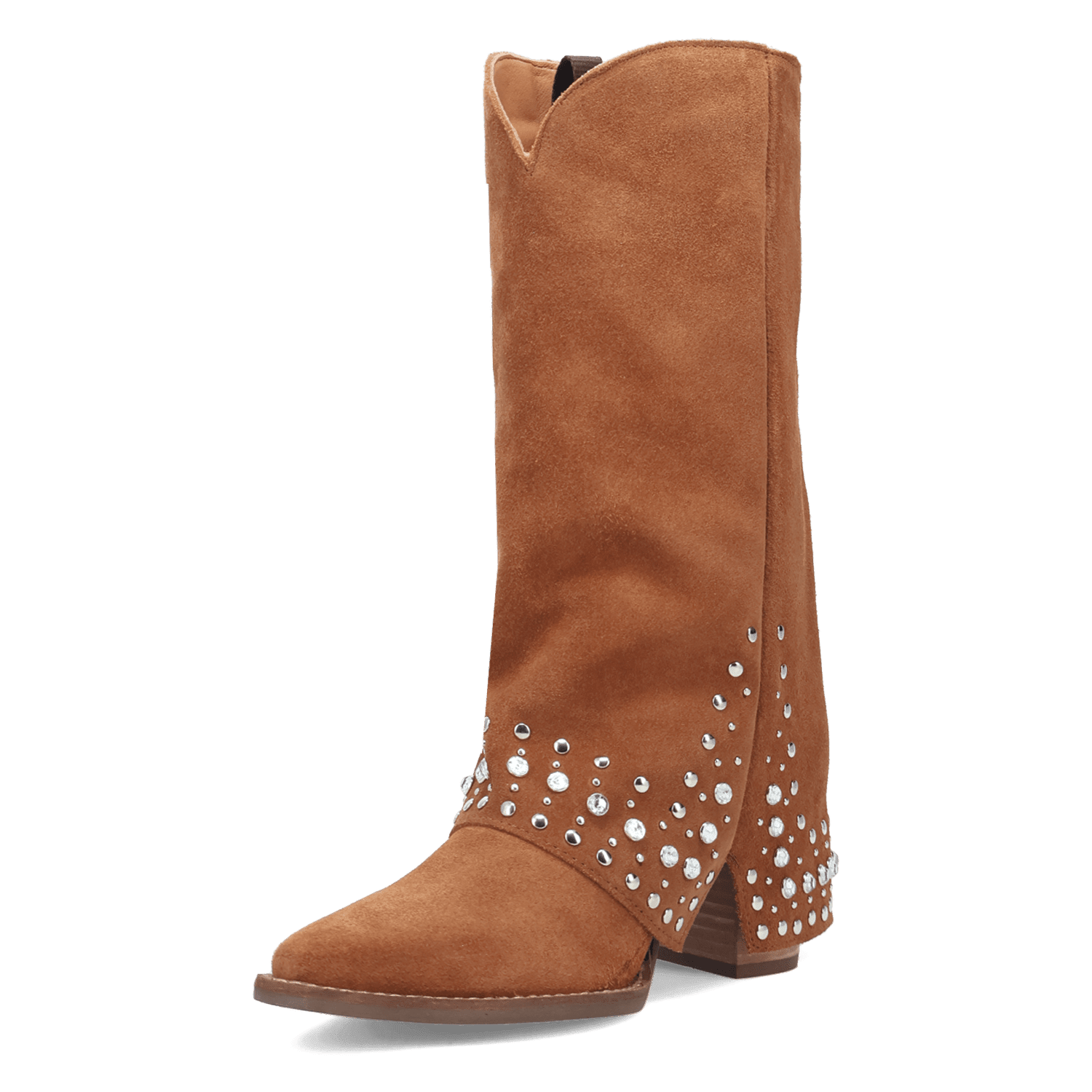 PRODUCT SHOT HOWDY HONEY SUEDE LEATHER BOOT AT 225 DEGREE ANGLE