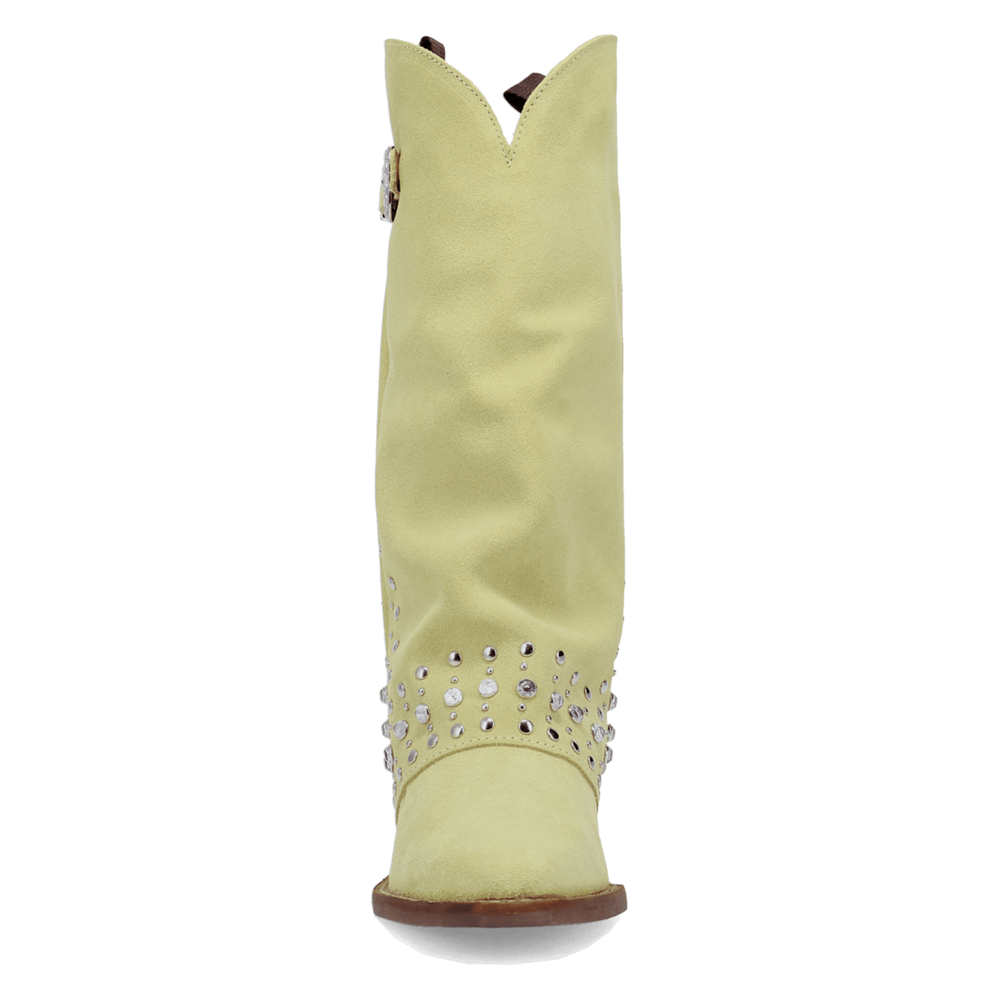 PRODUCT SHOT HOWDY HONEY SUEDE LEATHER BOOT AT FRONT ANGLE