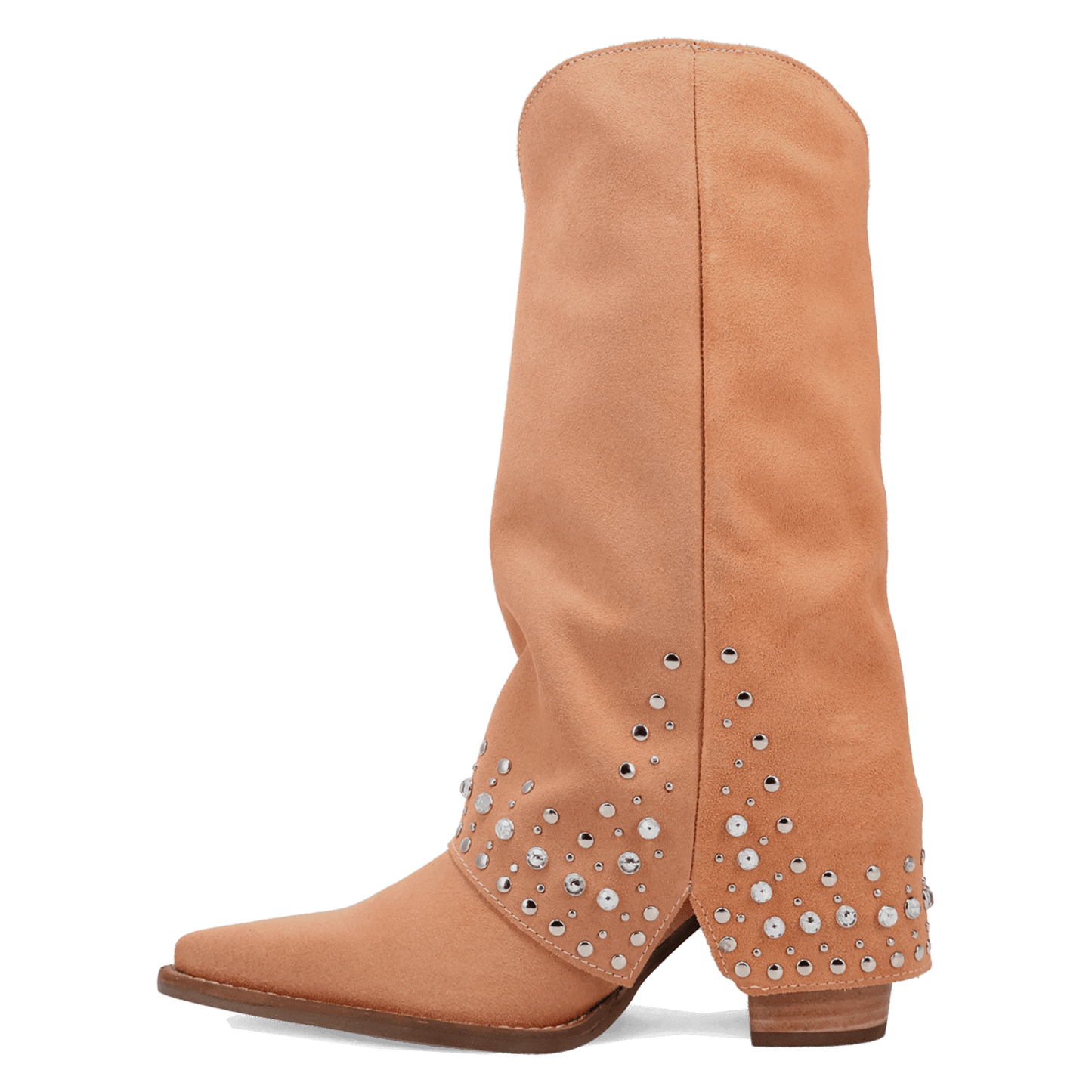 PRODUCT SHOT HOWDY HONEY SUEDE LEATHER BOOT AT 135 DEGREE OUTSIDE ANGLE