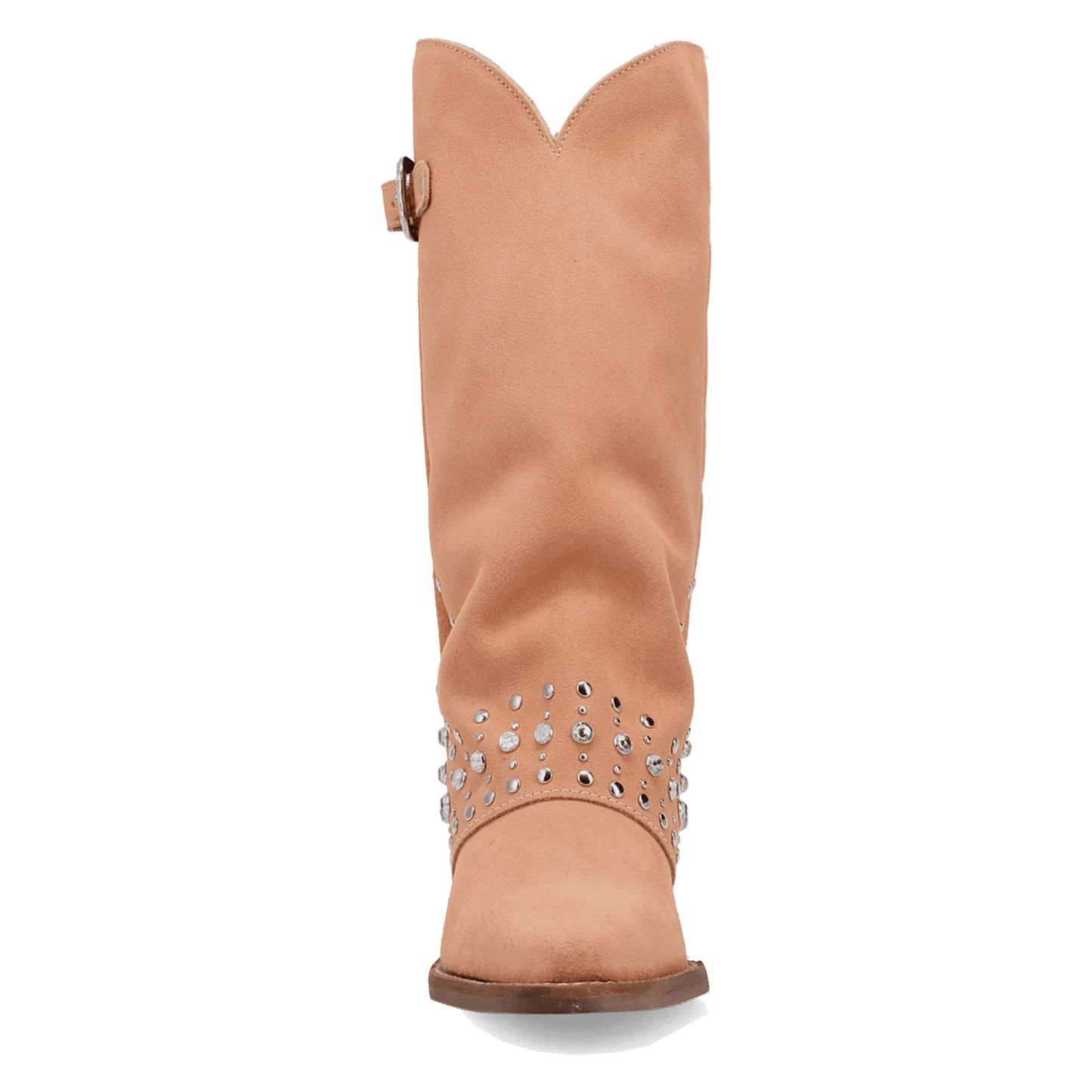 PRODUCT SHOT HOWDY HONEY SUEDE LEATHER BOOT AT FRONT ANGLE