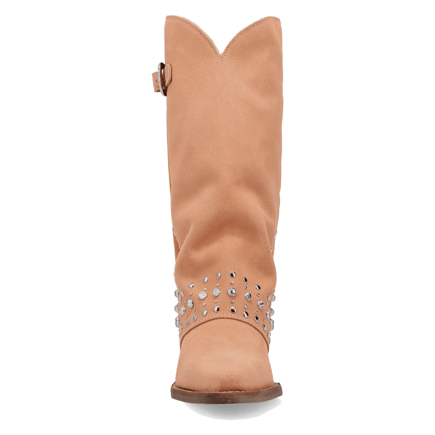 PRODUCT SHOT HOWDY HONEY SUEDE LEATHER BOOT AT FRONT ANGLE