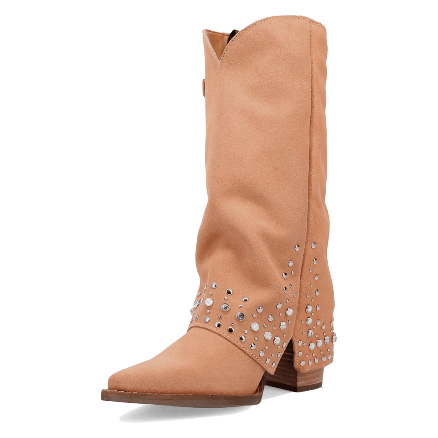 PRODUCT SHOT HOWDY HONEY SUEDE LEATHER BOOT AT 225 DEGREE ANGLE