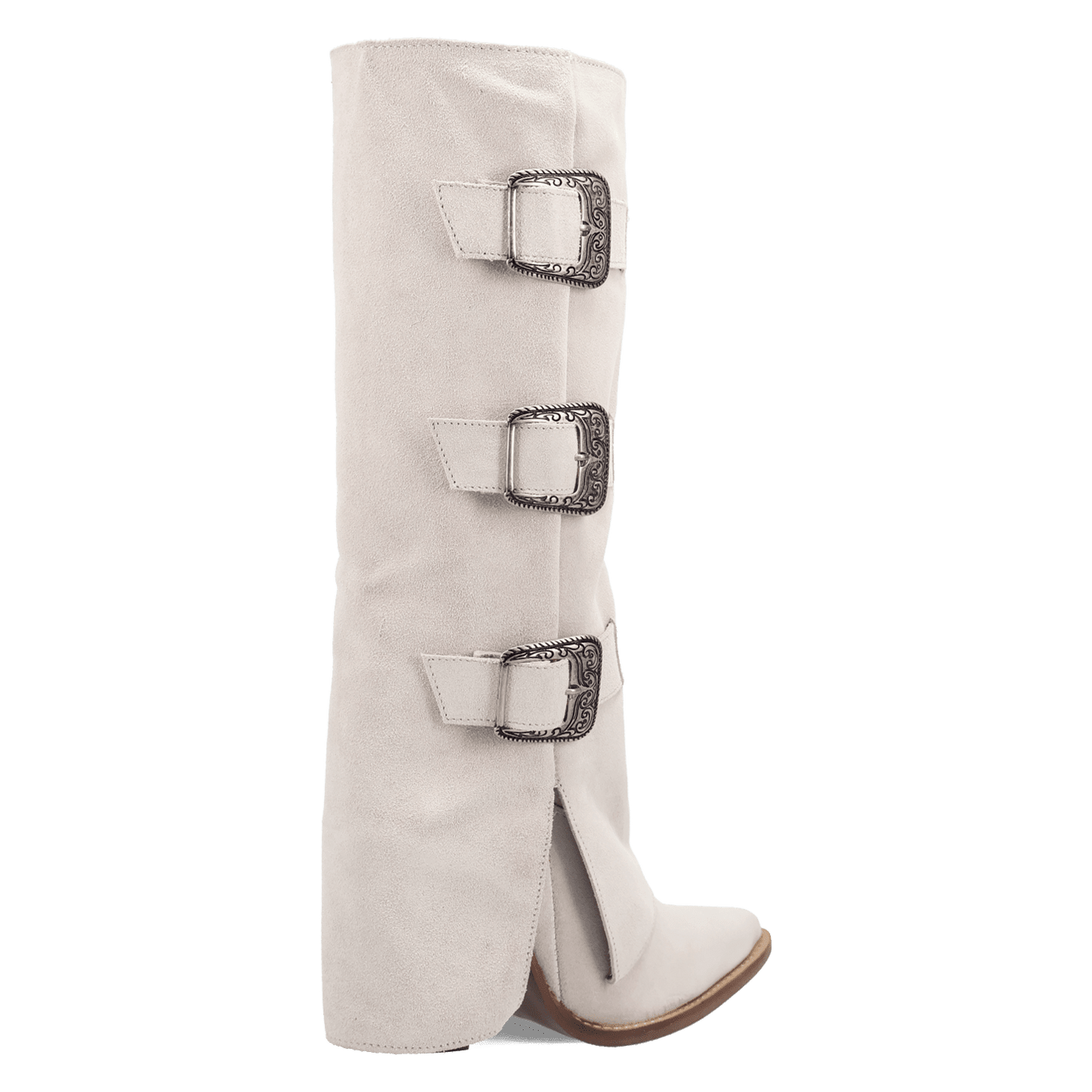PRODUCT SHOT BUCKLE BUNNY SUEDE LEATHER BOOT AT 315 DEGREE ANGLE