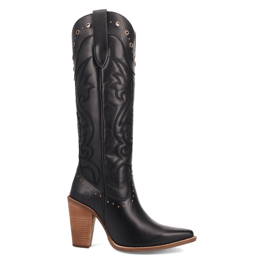 PRODUCT SHOT ROCK N' REBEL LEATHER BOOT AT 90 DEGREE INSIDE ANGLE