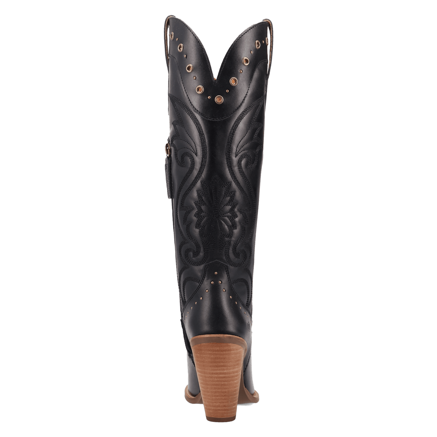 PRODUCT SHOT ROCK N' REBEL LEATHER BOOT AT 180 DEGREE BACK ANGLE