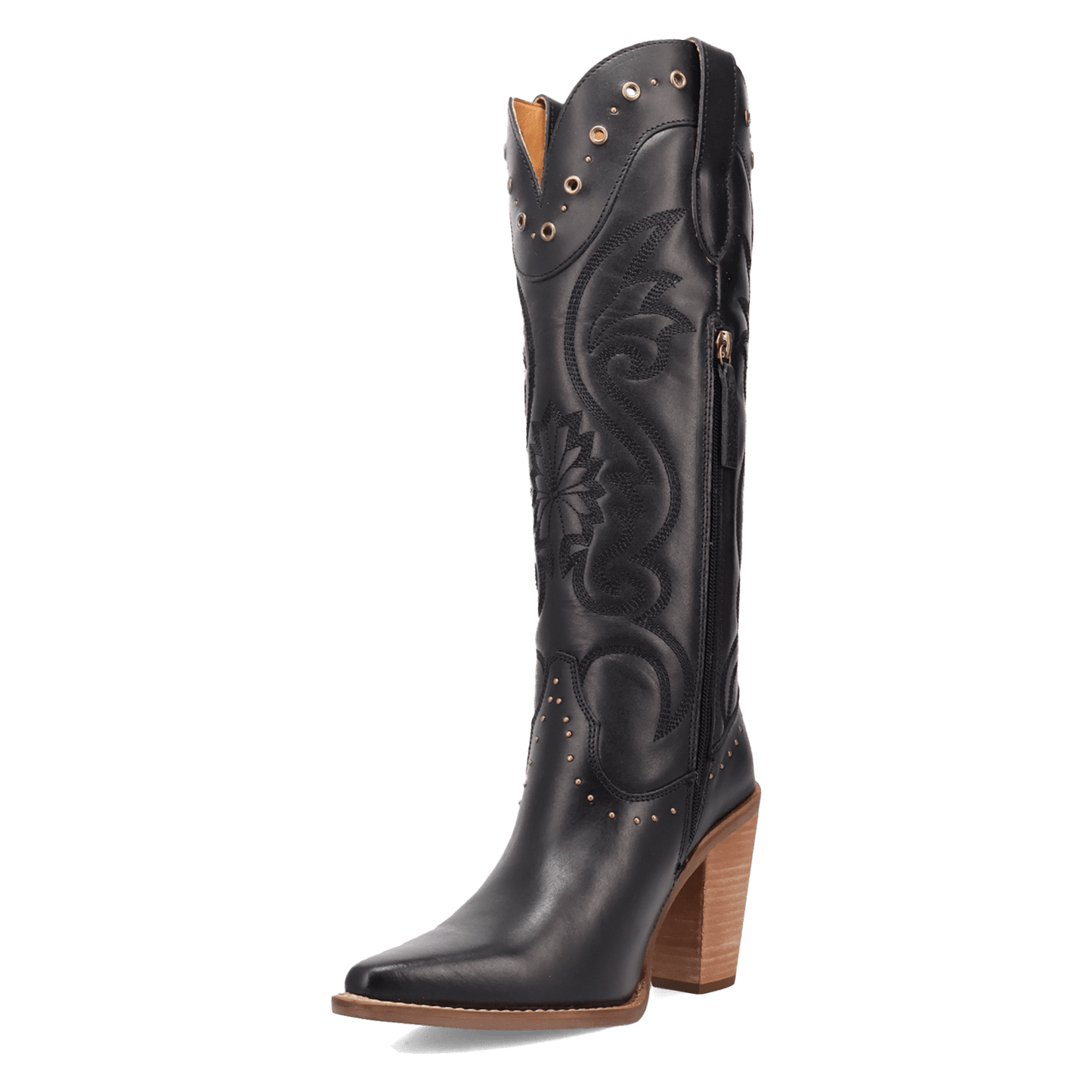 PRODUCT SHOT ROCK N' REBEL LEATHER BOOT AT 225 DEGREE ANGLE