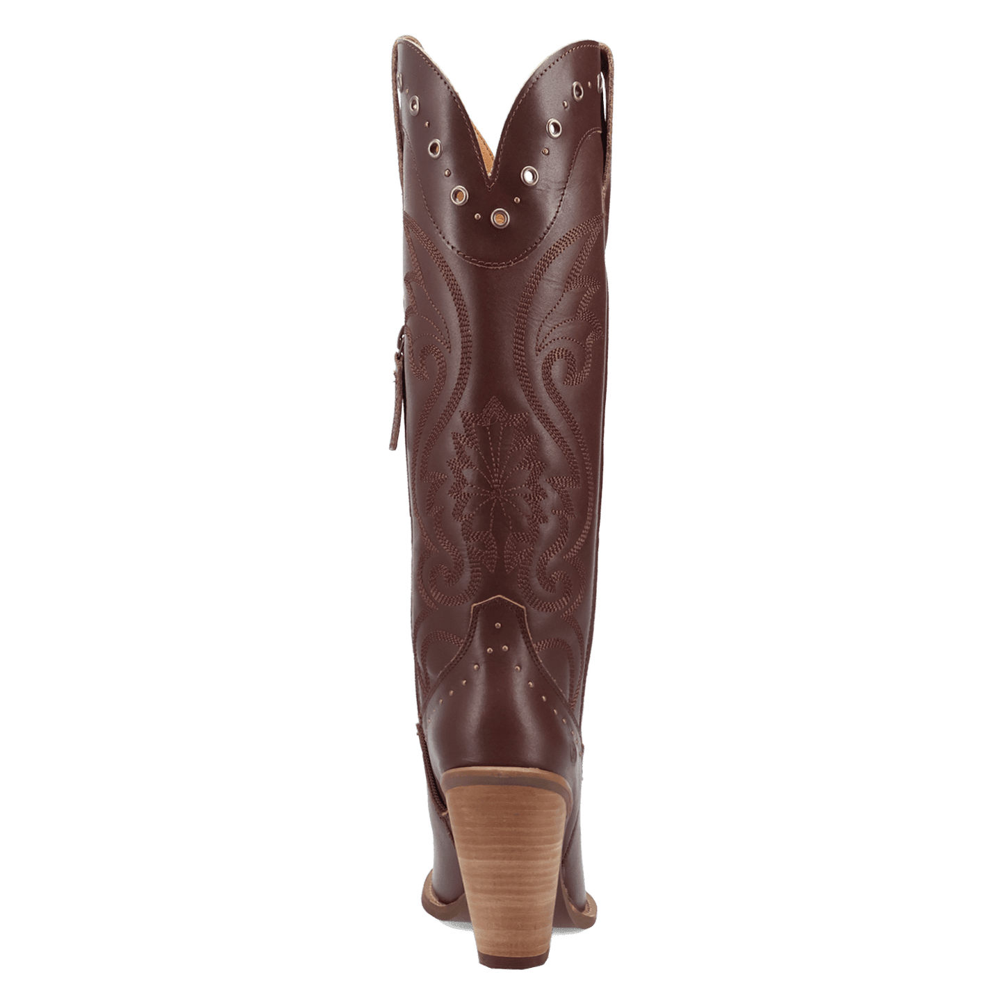 PRODUCT SHOT ROCK N' REBEL LEATHER BOOT AT 180 DEGREE BACK ANGLE