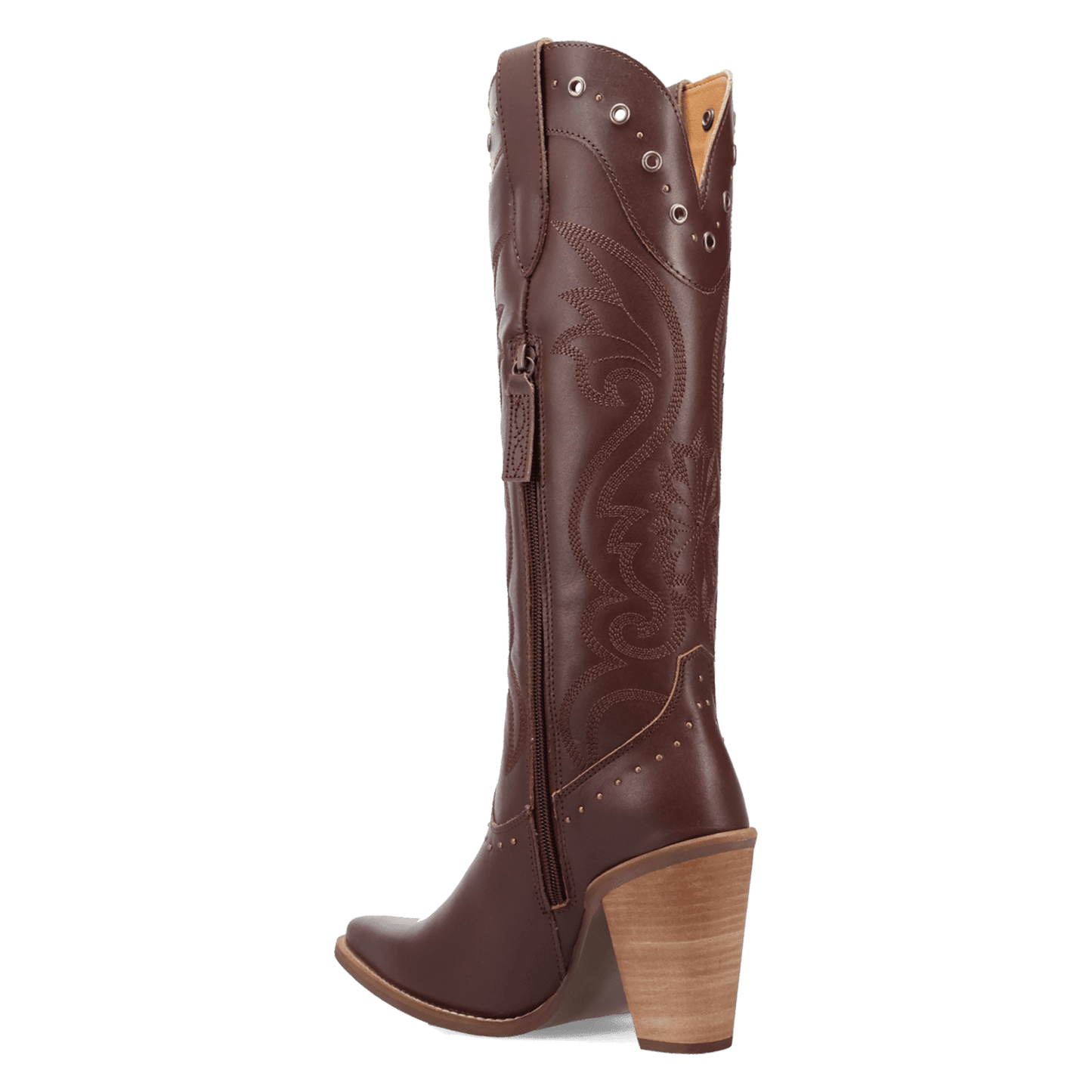 PRODUCT SHOT ROCK N' REBEL LEATHER BOOT AT 270 DEGREE ANGLE