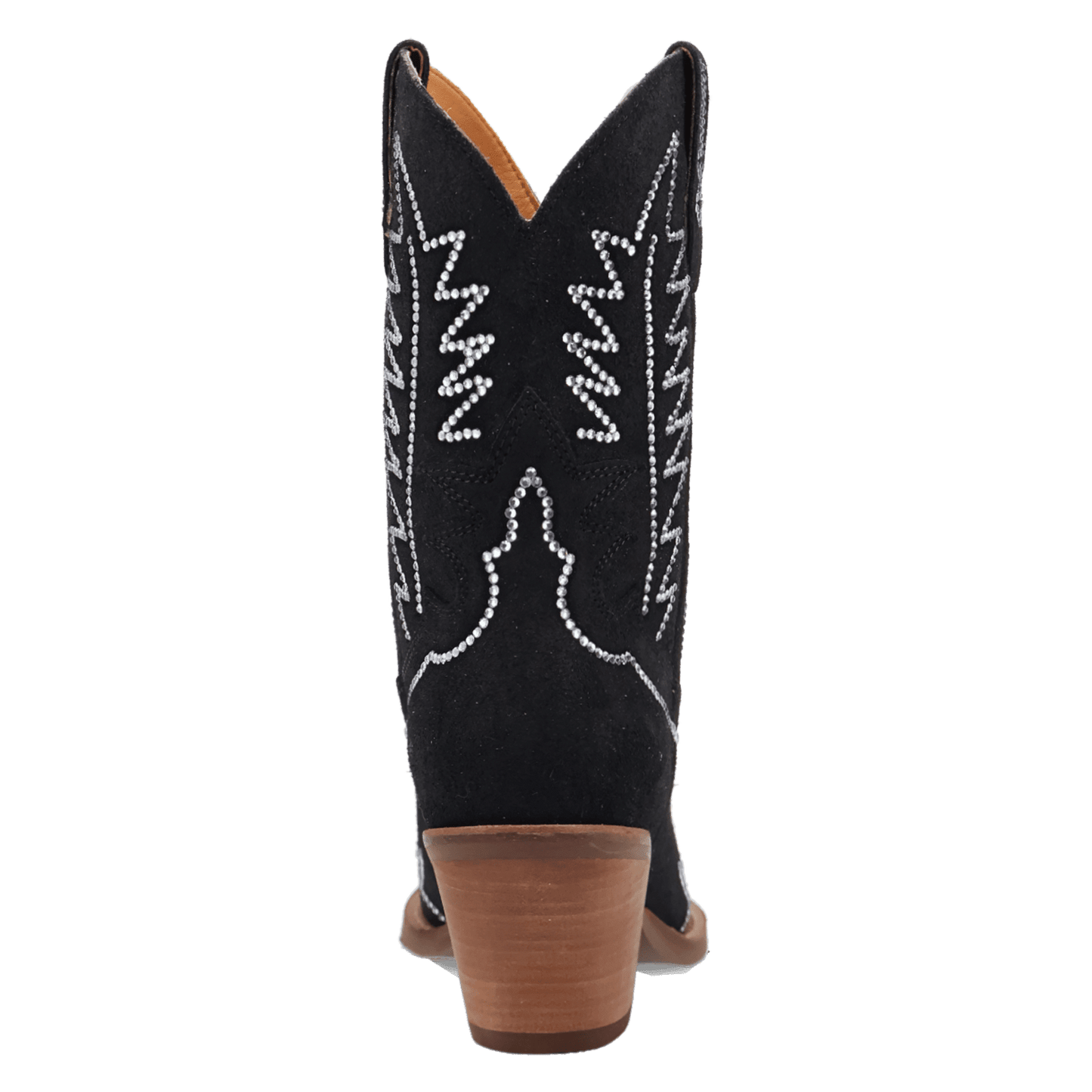 PRODUCT SHOT TINY PONY SUEDE LEATHER BOOTIE AT 180 DEGREE BACK ANGLE