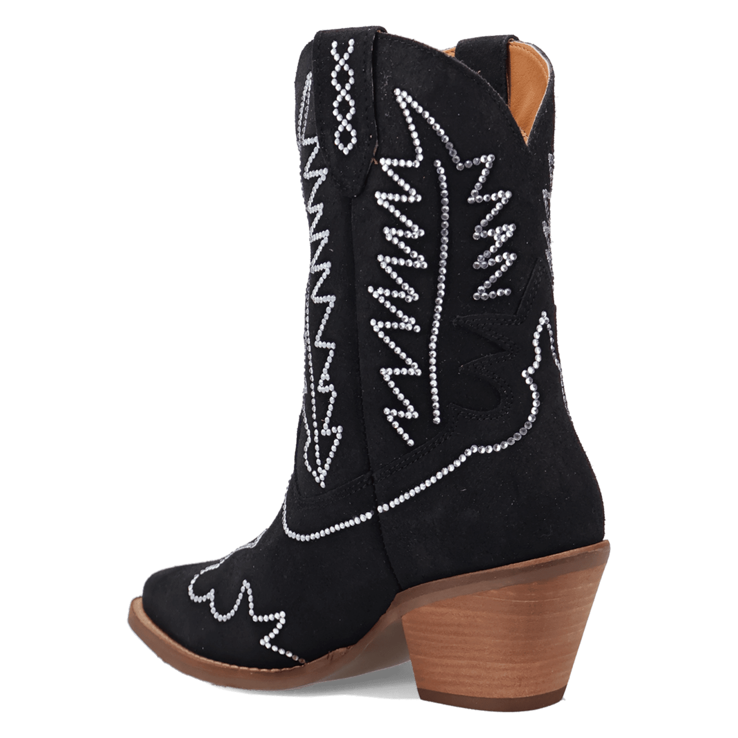 PRODUCT SHOT TINY PONY SUEDE LEATHER BOOTIE AT 270 DEGREE ANGLE