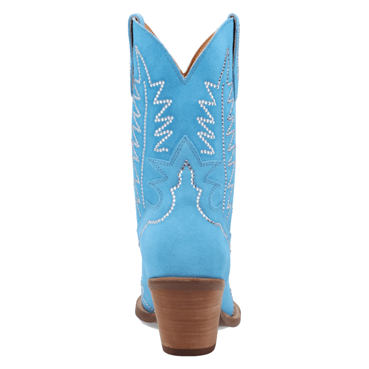 PRODUCT SHOT TINY PONY SUEDE LEATHER BOOTIE AT 180 DEGREE BACK ANGLE