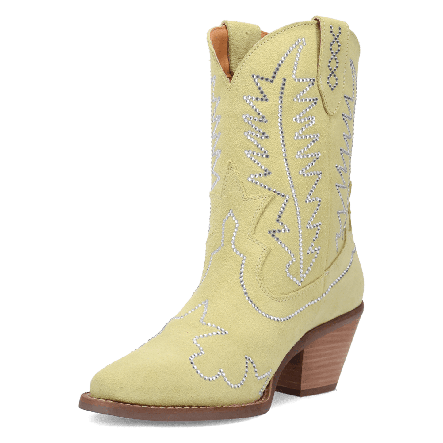 PRODUCT SHOT TINY PONY SUEDE LEATHER BOOTIE AT 225 DEGREE ANGLE