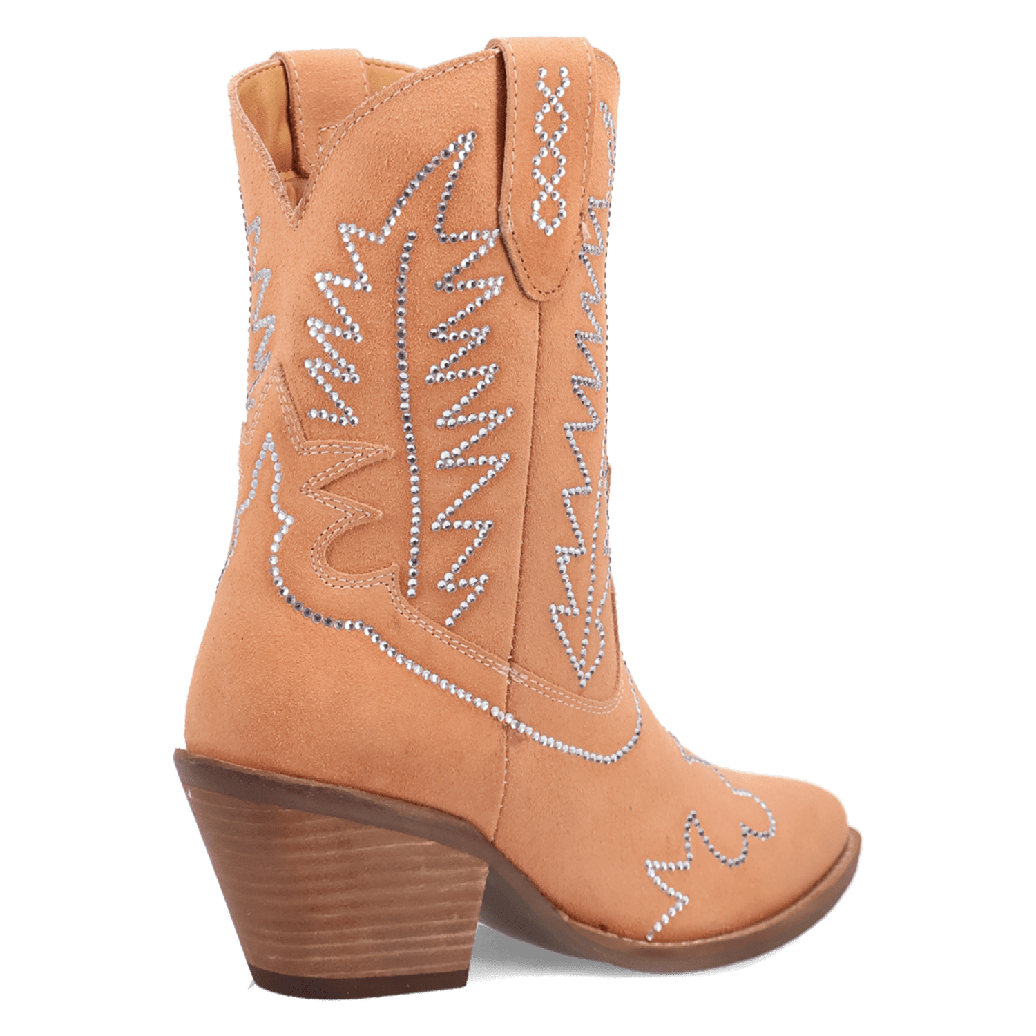 PRODUCT SHOT TINY PONY SUEDE LEATHER BOOTIE AT 315 DEGREE ANGLE