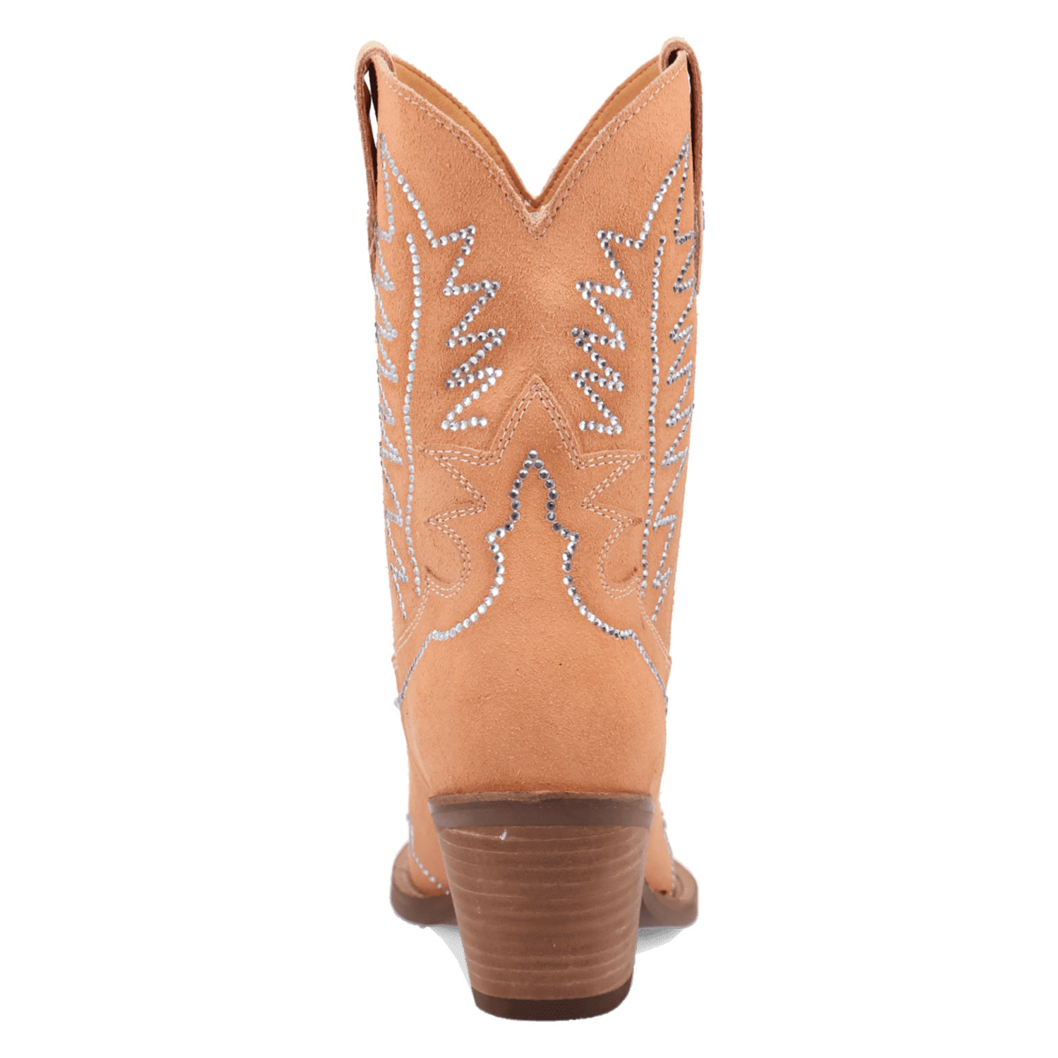 PRODUCT SHOT TINY PONY SUEDE LEATHER BOOTIE AT 180 DEGREE BACK ANGLE