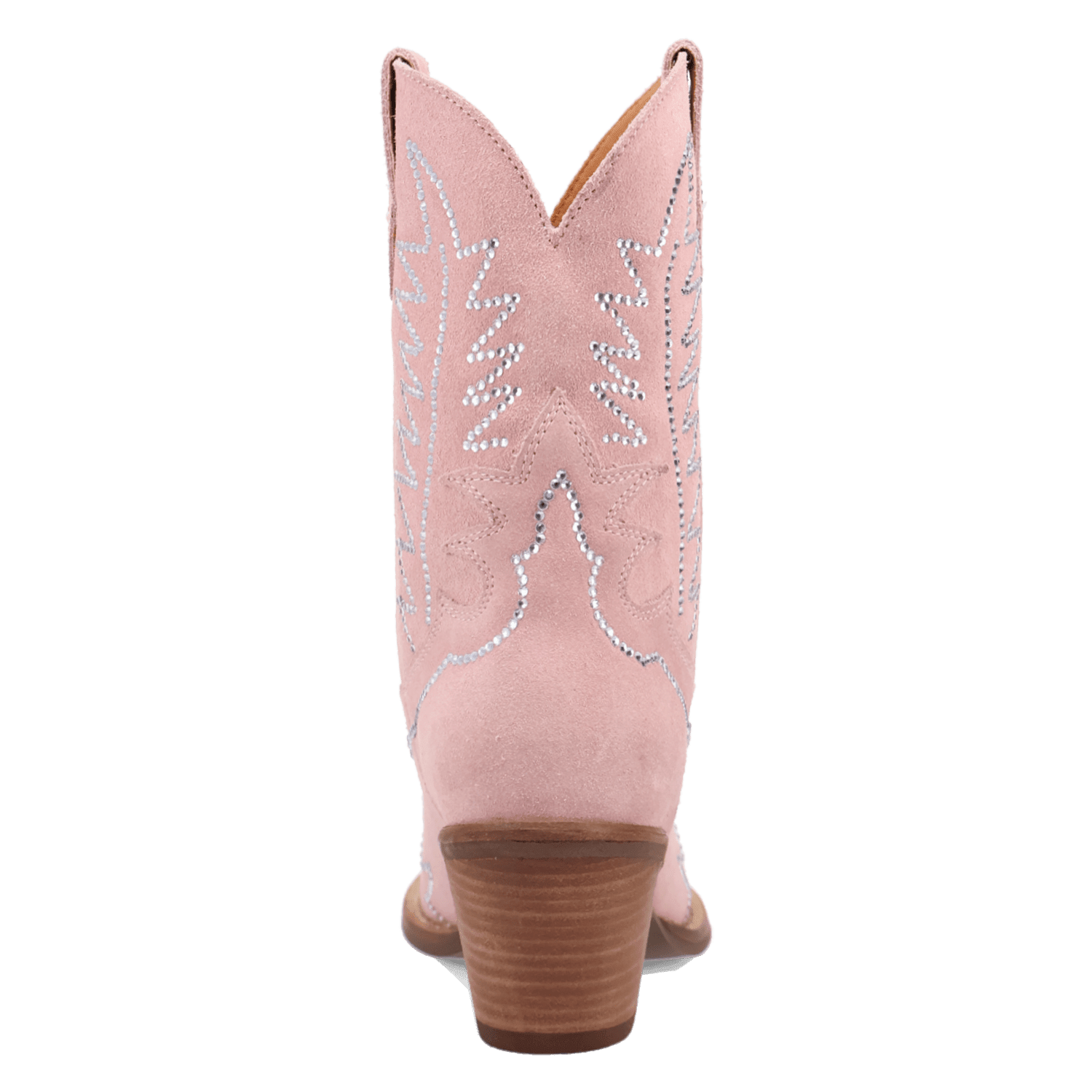 PRODUCT SHOT TINY PONY SUEDE LEATHER BOOTIE AT 180 DEGREE BACK ANGLE