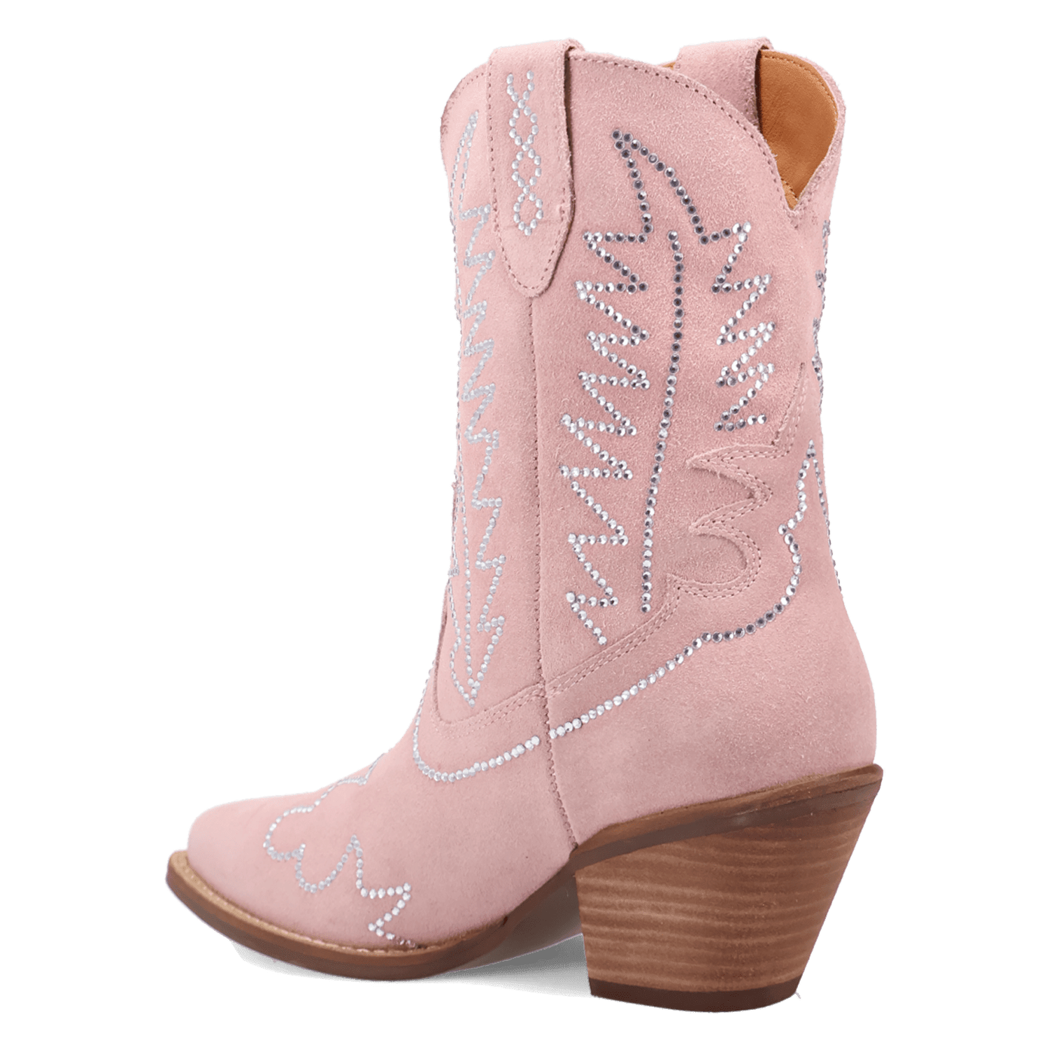 PRODUCT SHOT TINY PONY SUEDE LEATHER BOOTIE AT 270 DEGREE ANGLE