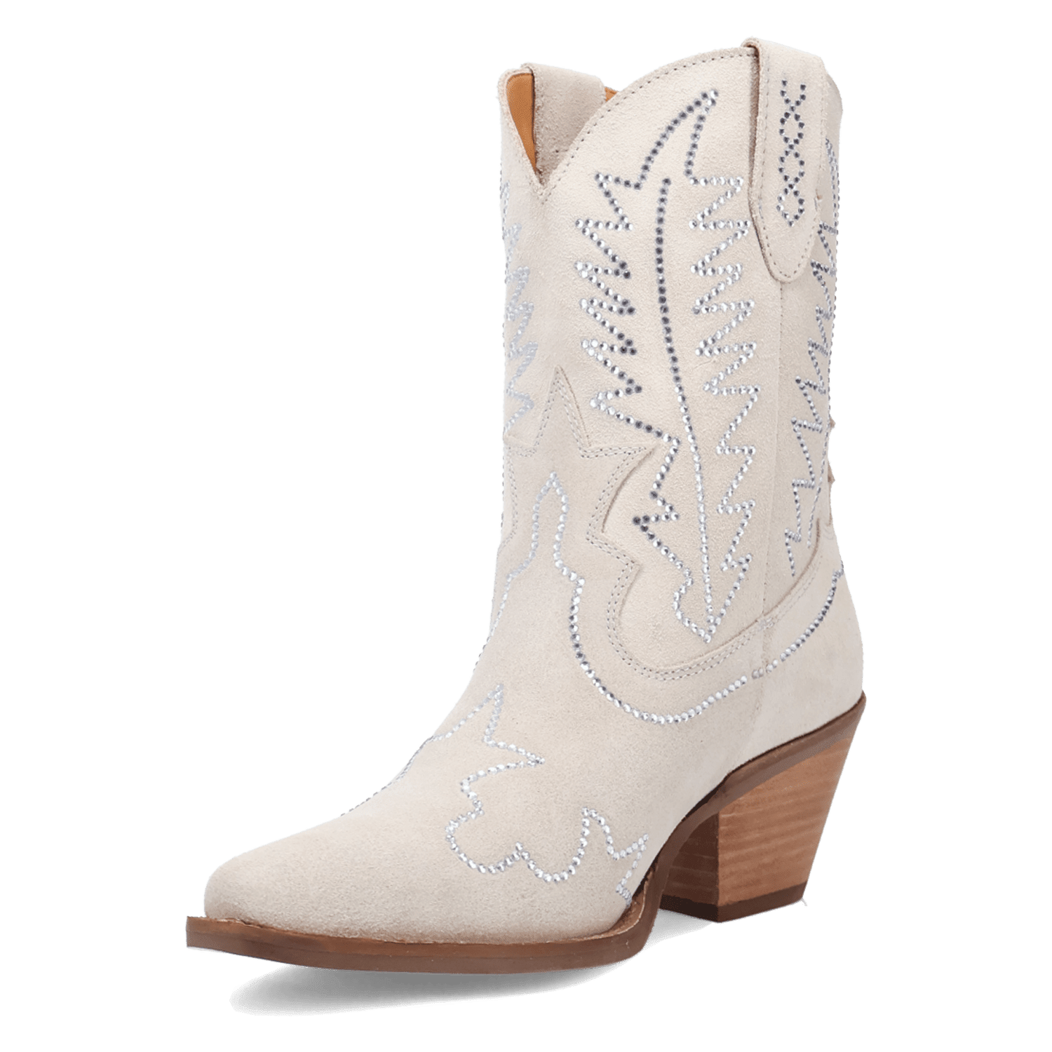 PRODUCT SHOT TINY PONY SUEDE LEATHER BOOTIE AT 225 DEGREE ANGLE