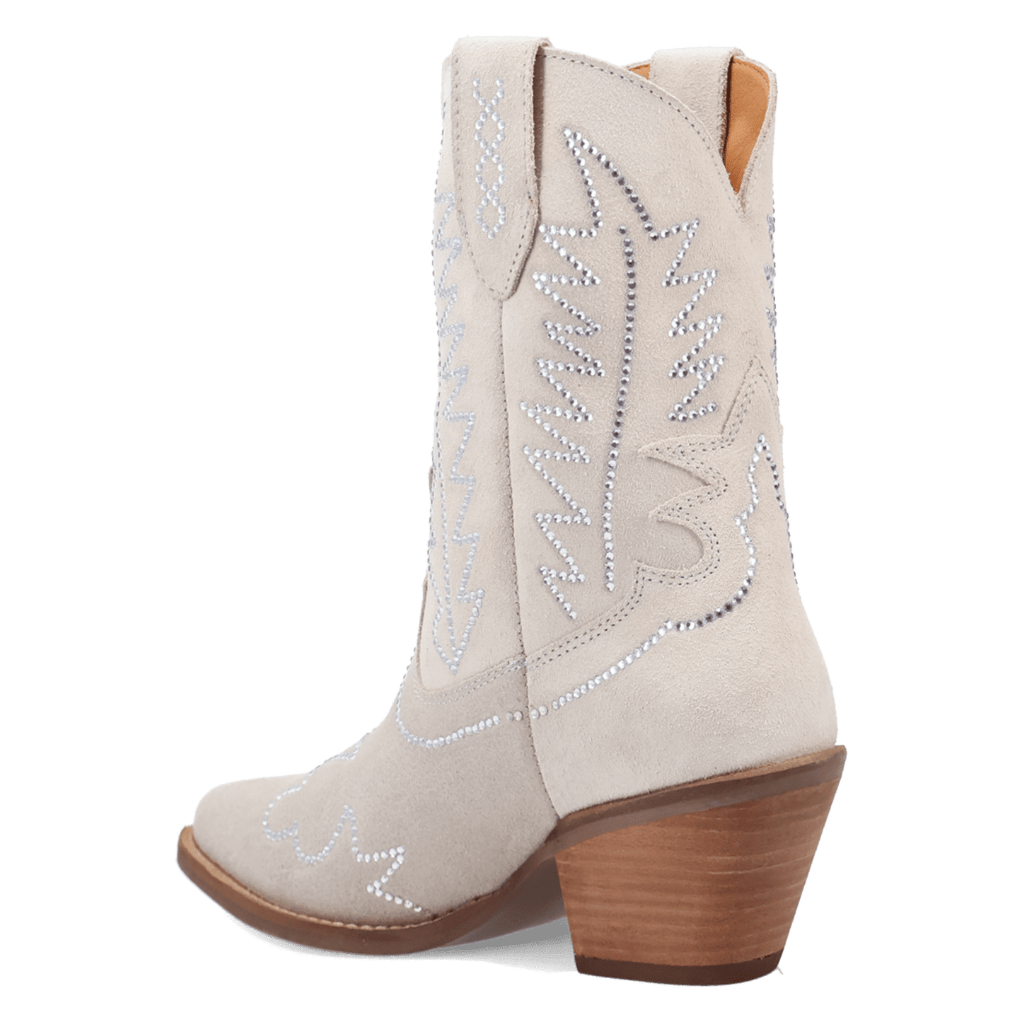 PRODUCT SHOT TINY PONY SUEDE LEATHER BOOTIE AT 270 DEGREE ANGLE