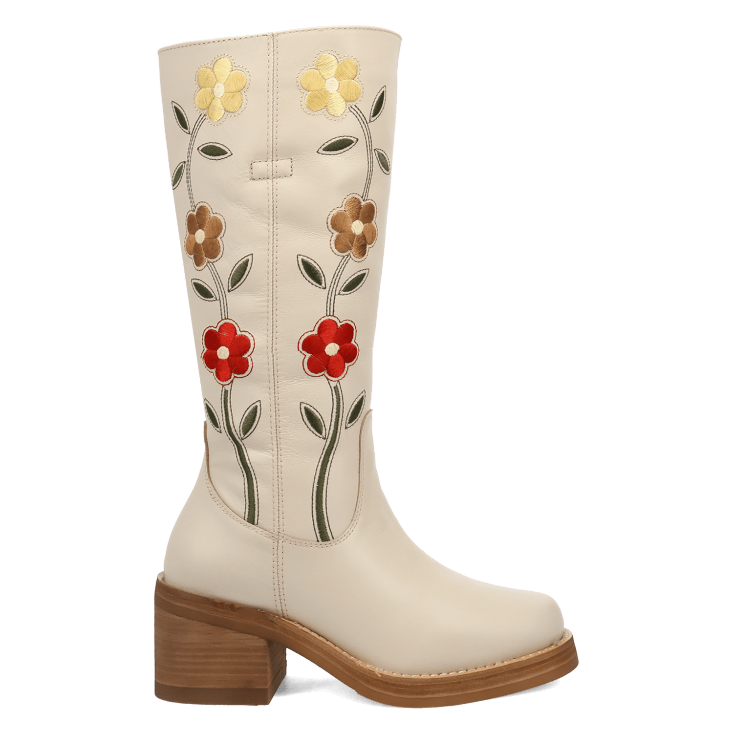 Colorsty White Leather Floral Brogue Lace Up Boots Colorsty White Leather Floral Brogue Lace Up Boots main image 2