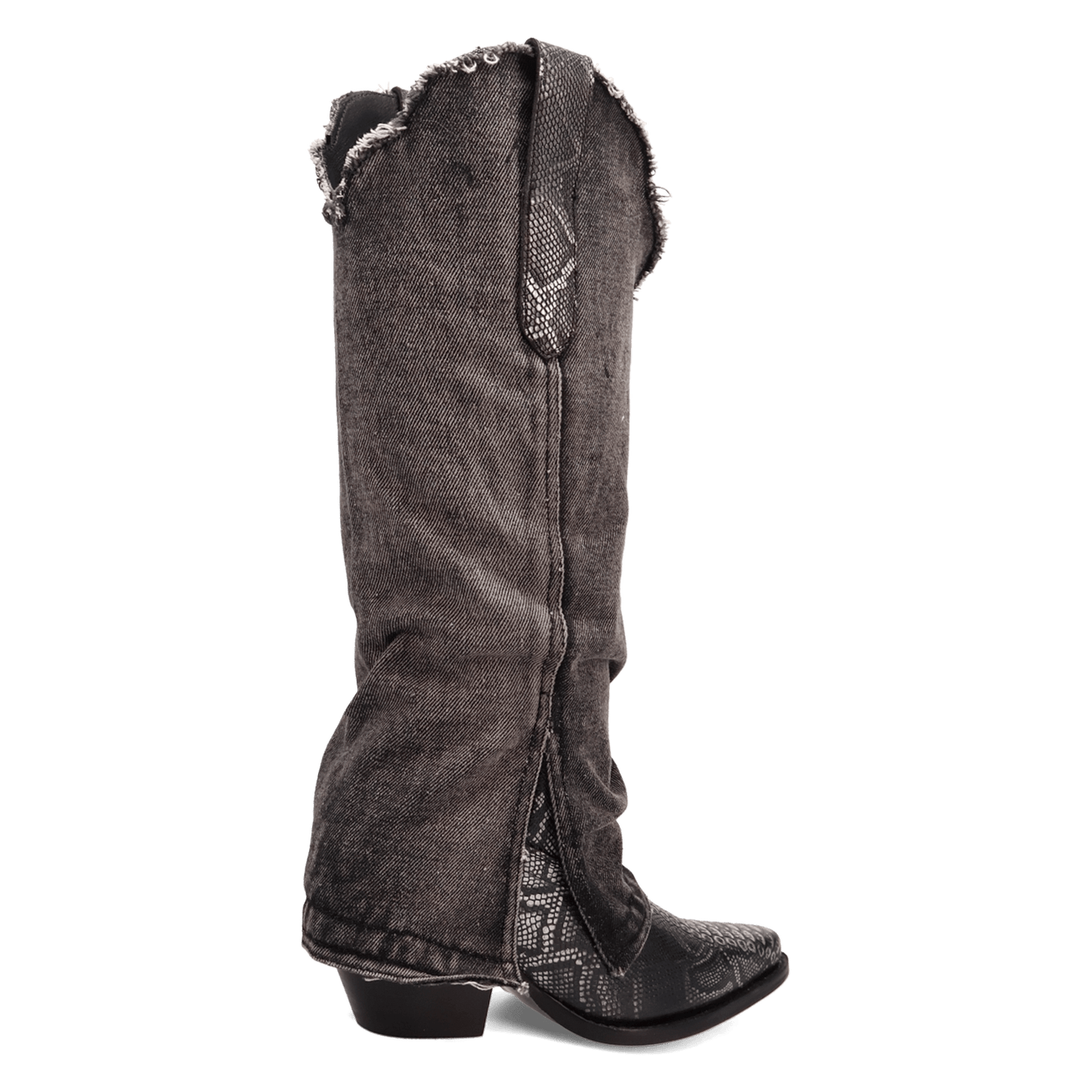 PRODUCT SHOT SHABBY LEATHER BOOT AT 315 DEGREE ANGLE
