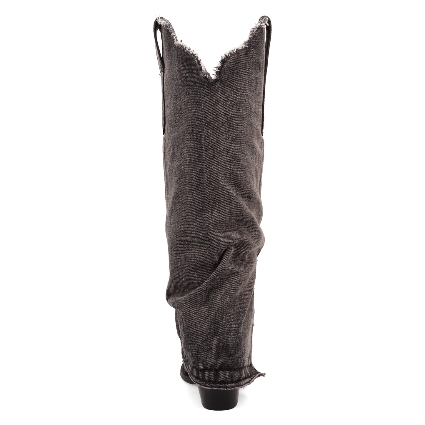 PRODUCT SHOT SHABBY LEATHER BOOT AT 180 DEGREE BACK ANGLE