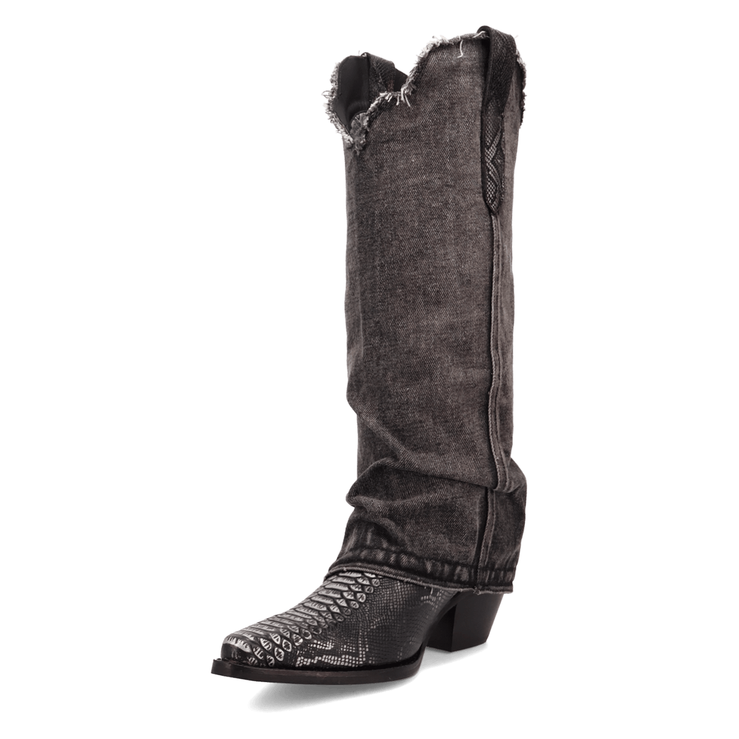PRODUCT SHOT SHABBY LEATHER BOOT AT 225 DEGREE ANGLE
