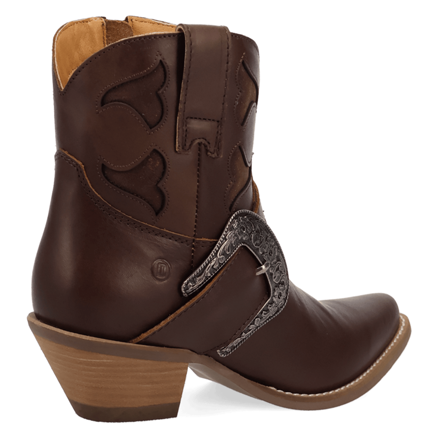 PRODUCT SHOT SADDLE UP LEATHER BOOTIE AT 315 DEGREE ANGLE