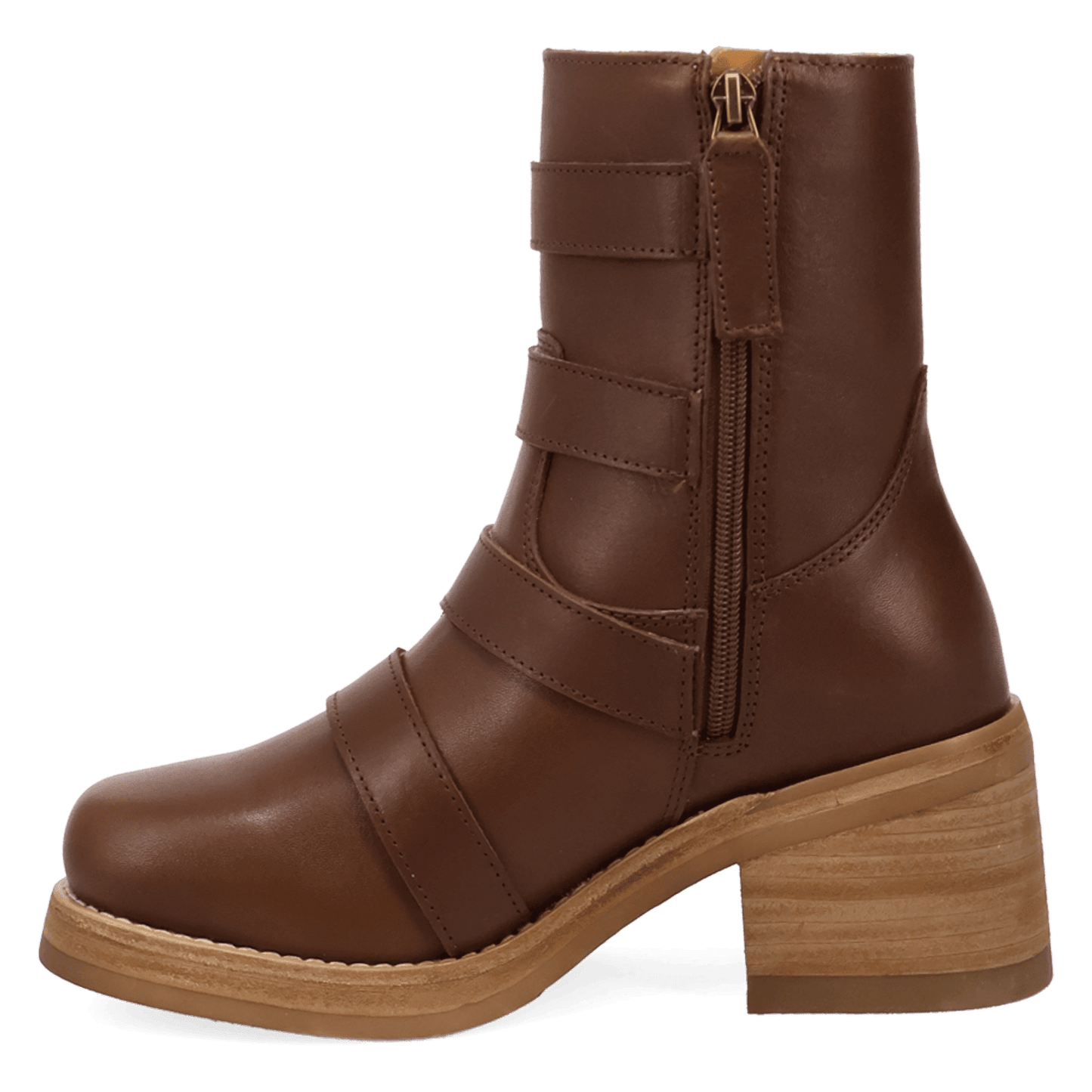 PRODUCT SHOT TOPANGA LEATHER BOOTIE AT 135 DEGREE OUTSIDE ANGLE