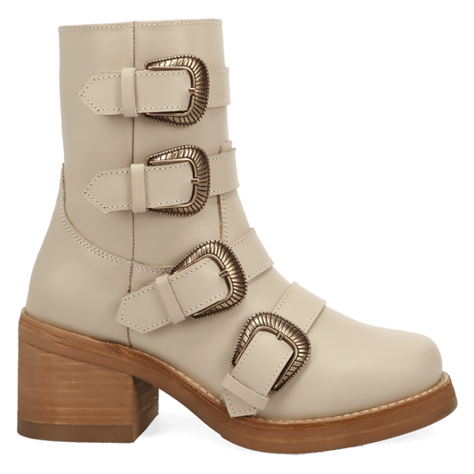 PRODUCT SHOT TOPANGA LEATHER BOOTIE AT 90 DEGREE INSIDE ANGLE