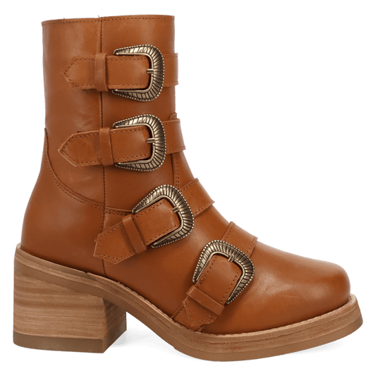 PRODUCT SHOT TOPANGA LEATHER BOOTIE AT 90 DEGREE INSIDE ANGLE