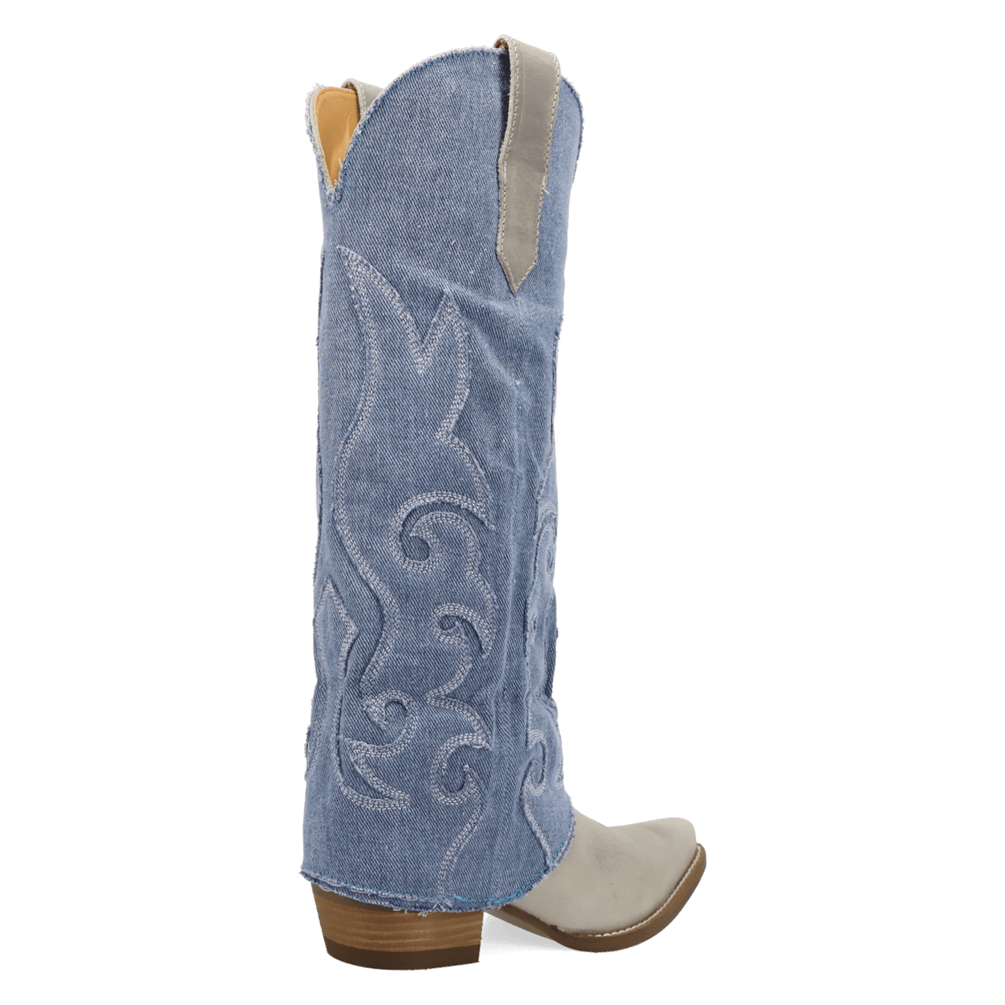 PRODUCT SHOT BLUE JEAN BABY LEATHER BOOT AT 315 DEGREE ANGLE